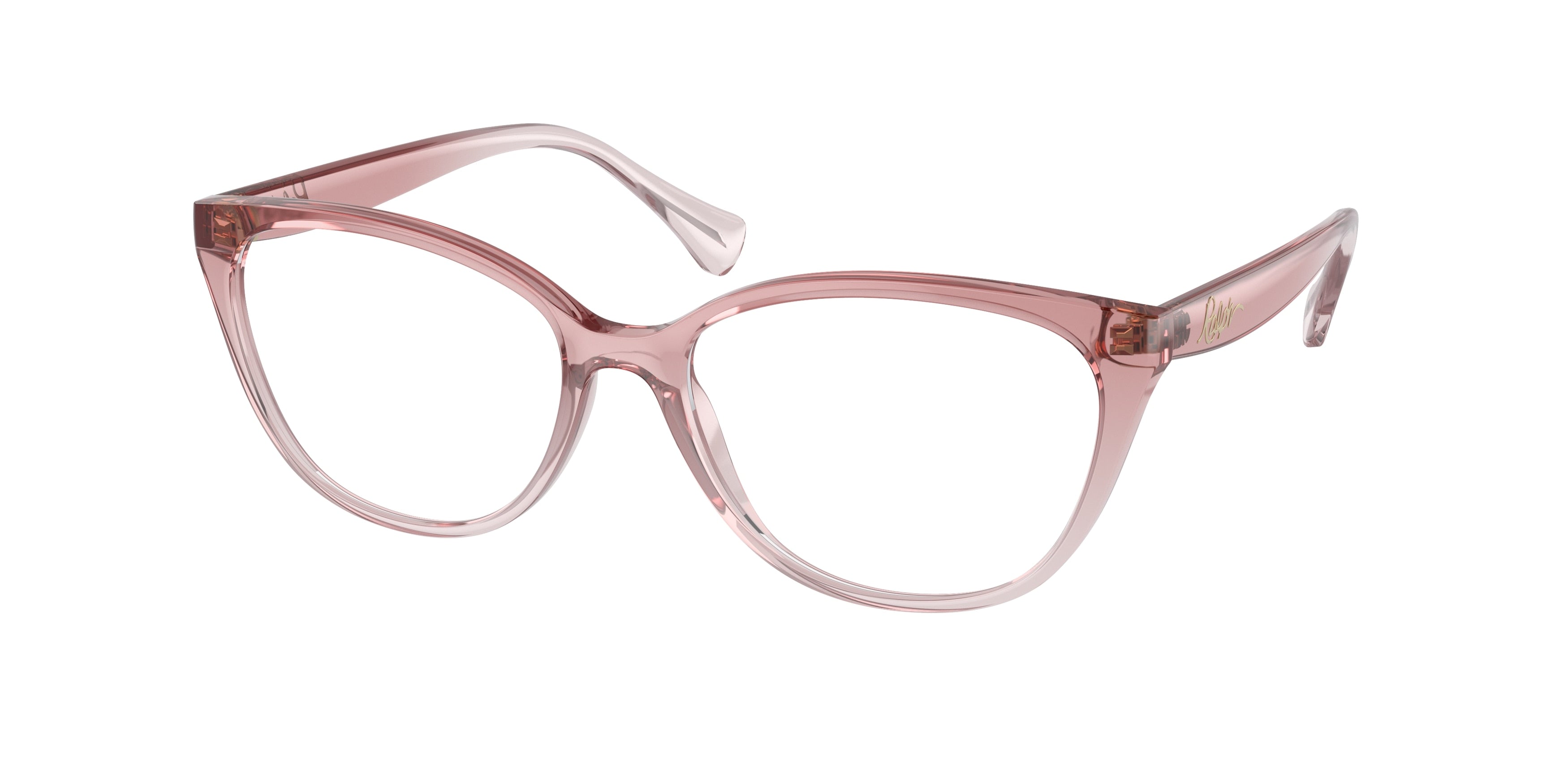Ralph RA7135 Cat Eye Eyeglasses  6125-Shiny Trasparent Pink 55-140-16 - Color Map Pink