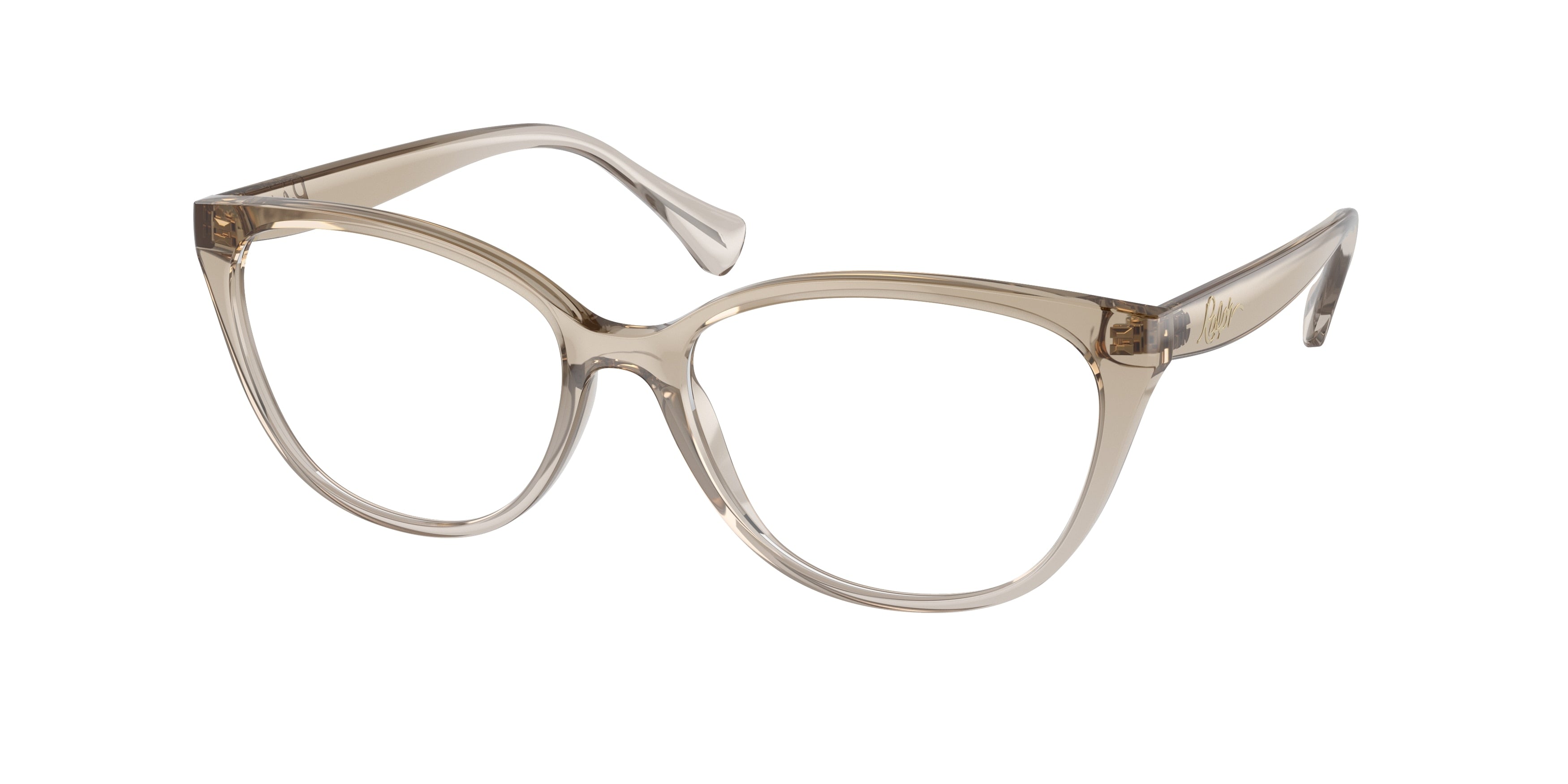 Ralph RA7135 Cat Eye Eyeglasses  6126-Shiny Trasparent Brown 55-140-16 - Color Map Brown