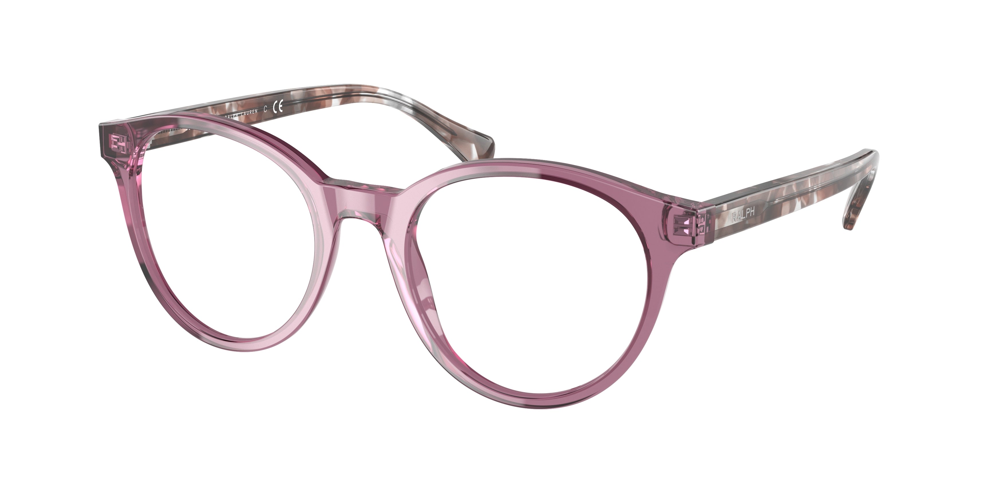 Ralph RA7136 Phantos Eyeglasses  6008-Shiny Transparent Violet 51-145-20 - Color Map Violet