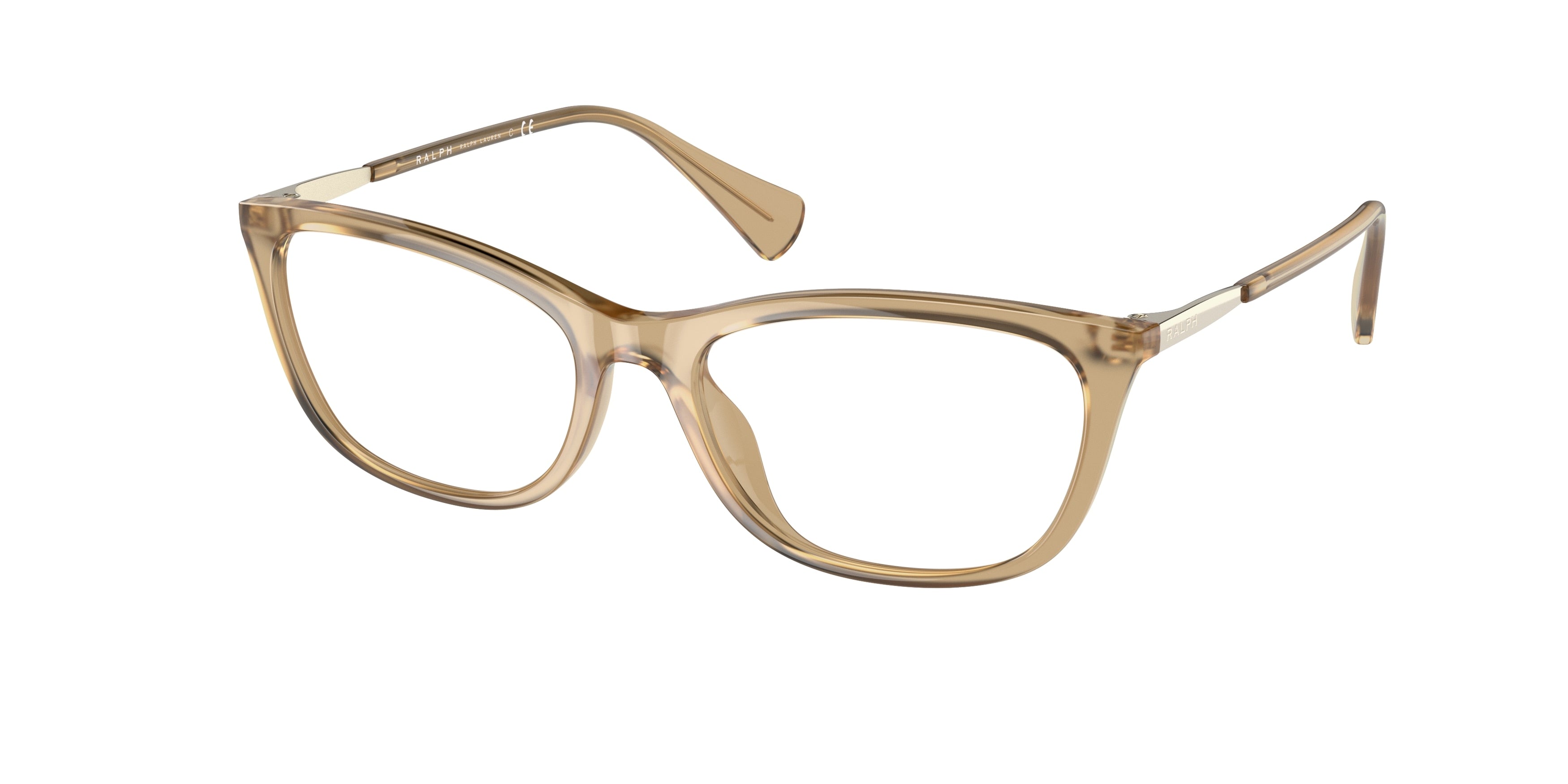 Ralph RA7138U Oval Eyeglasses  6004-Shiny Transparent Beige 52-140-17 - Color Map Transparent