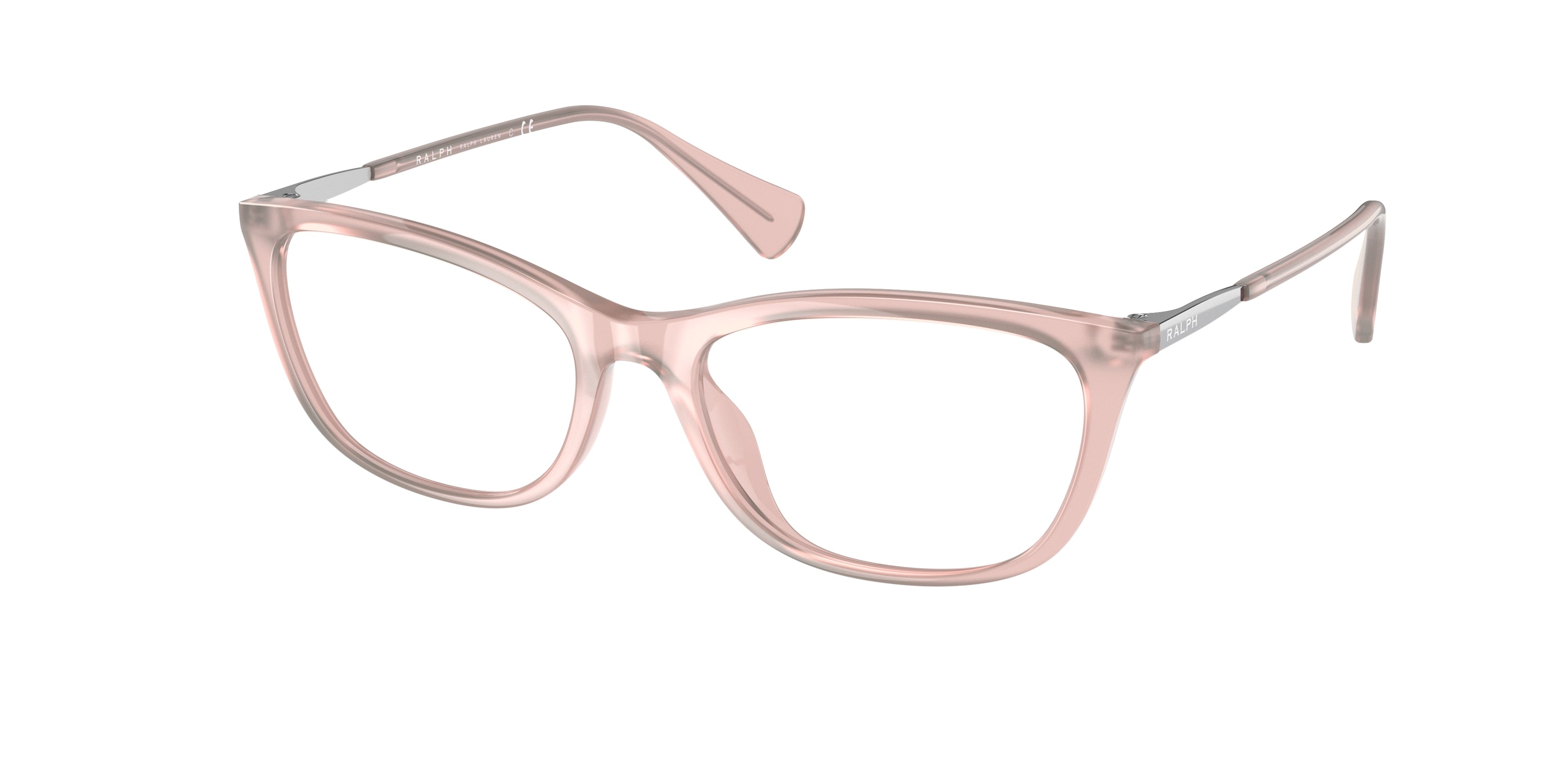 Ralph RA7138U Oval Eyeglasses  6006-Shiny Opal Rose 54-140-17 - Color Map Pink