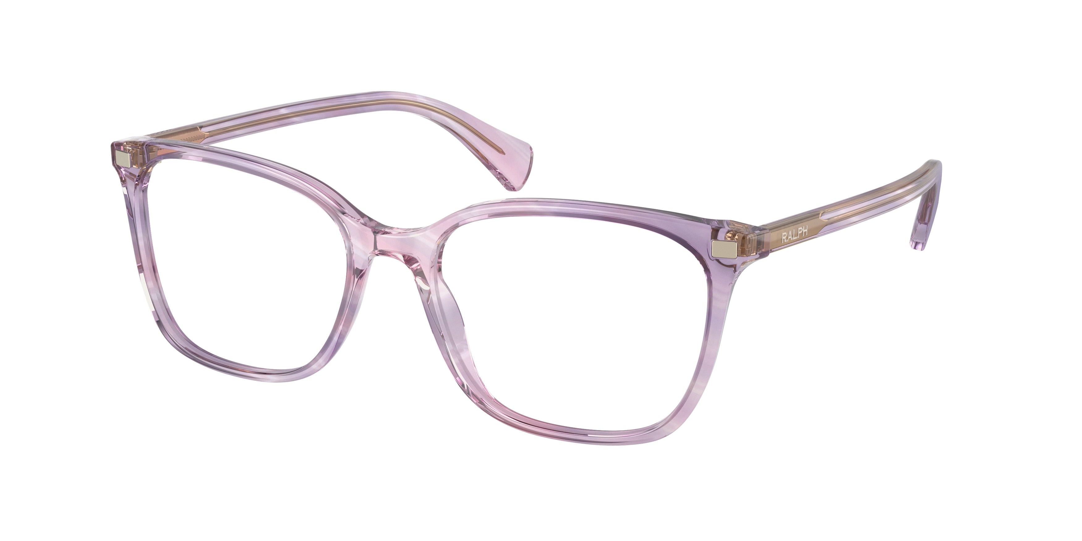 Ralph RA7142 Square Eyeglasses  6035-Shiny Striped Rose 54-145-17 - Color Map Pink