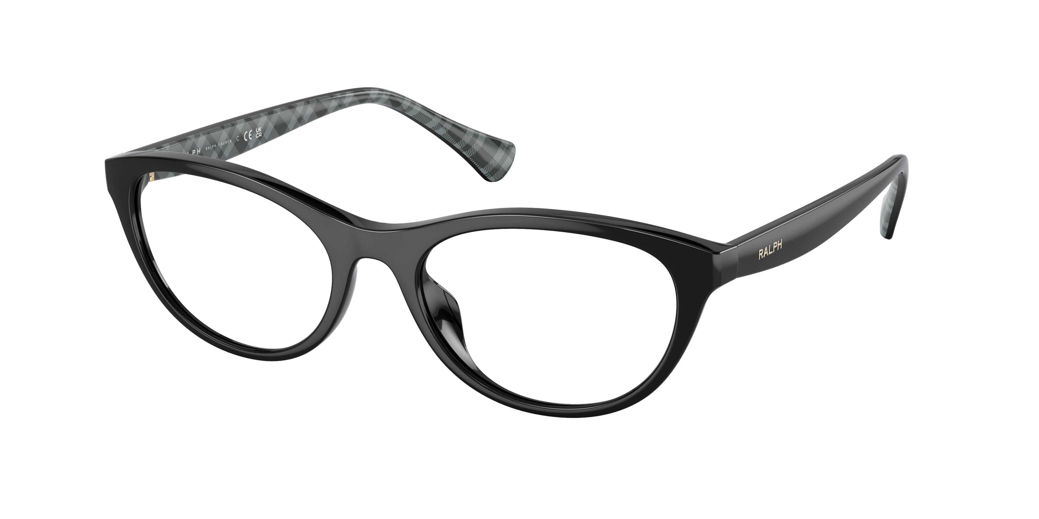 Ralph RA7143U Oval Eyeglasses  5001-Shiny Black 53-145-18 - Color Map Black