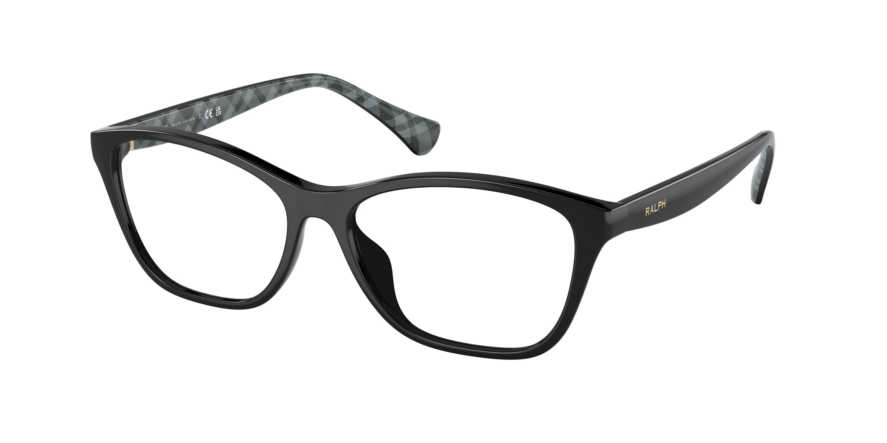 Ralph RA7144U Square Eyeglasses  5001-Shiny Black 54-145-15 - Color Map Black