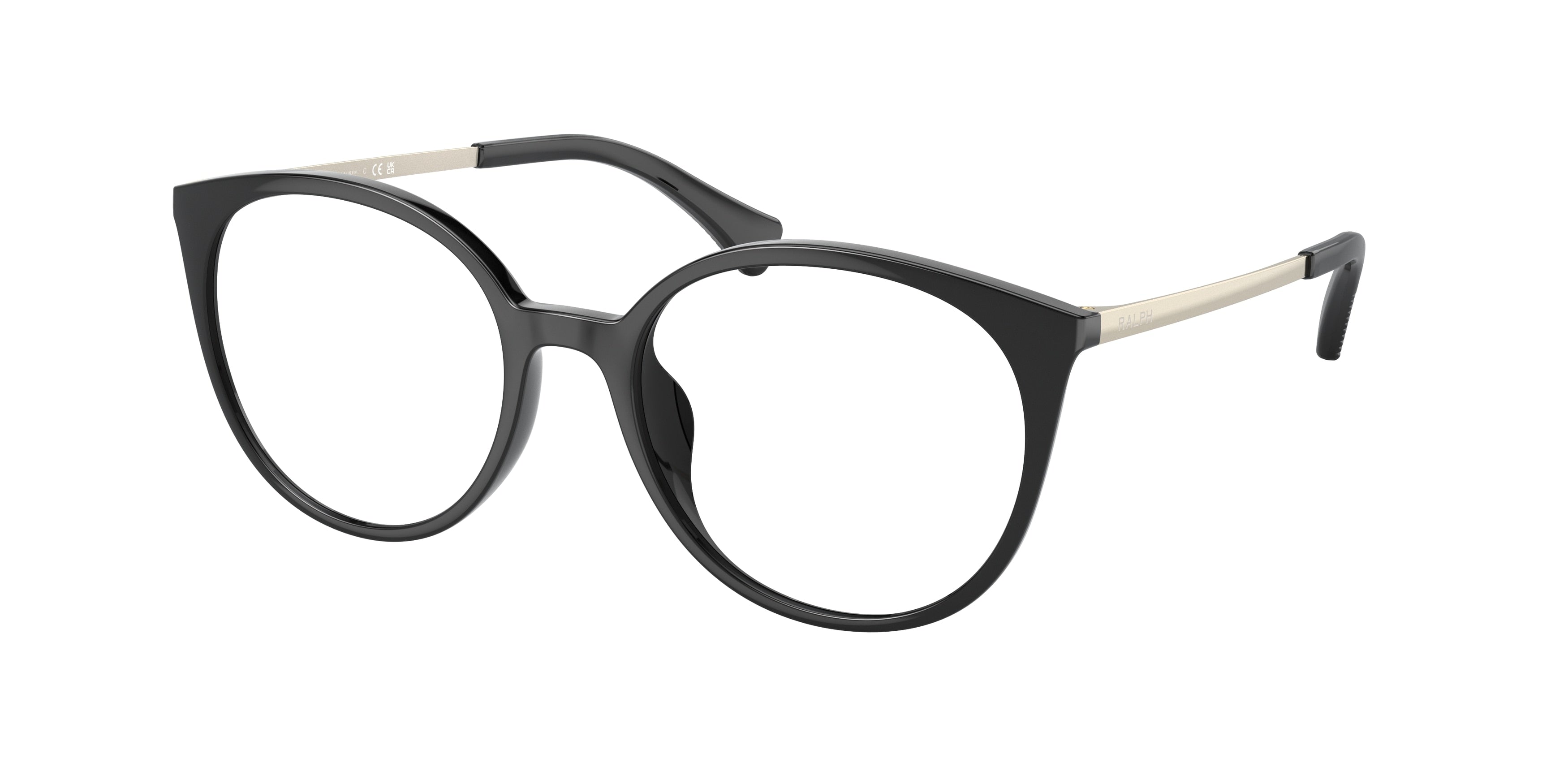 Ralph RA7145U Round Eyeglasses  5001-Shiny Black 53-145-18 - Color Map Black