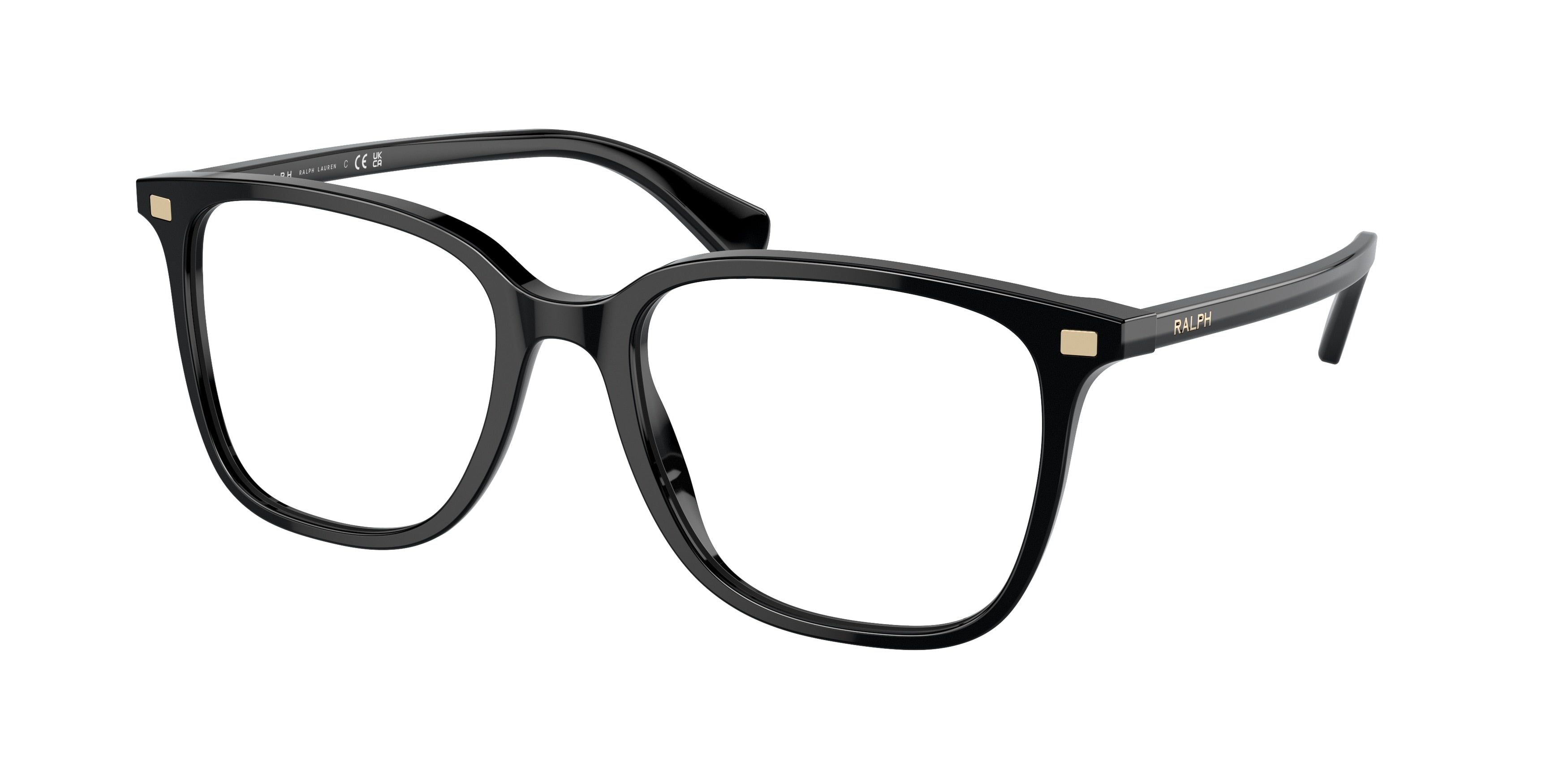 Ralph RA7147 Square Eyeglasses  5001-Shiny Black 55-145-19 - Color Map Black