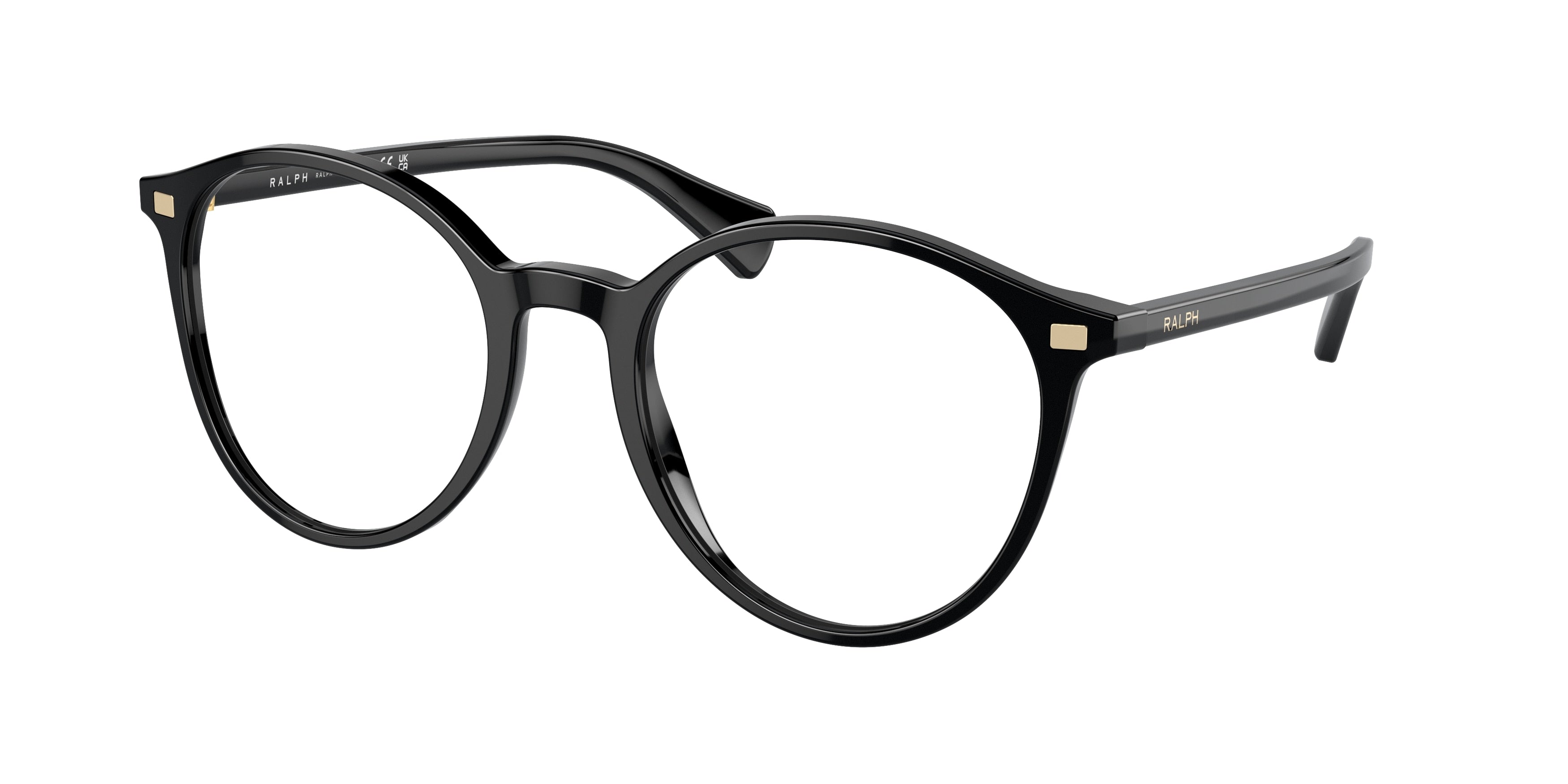 Ralph RA7148 Round Eyeglasses  5001-Shiny Black 54-145-21 - Color Map Black