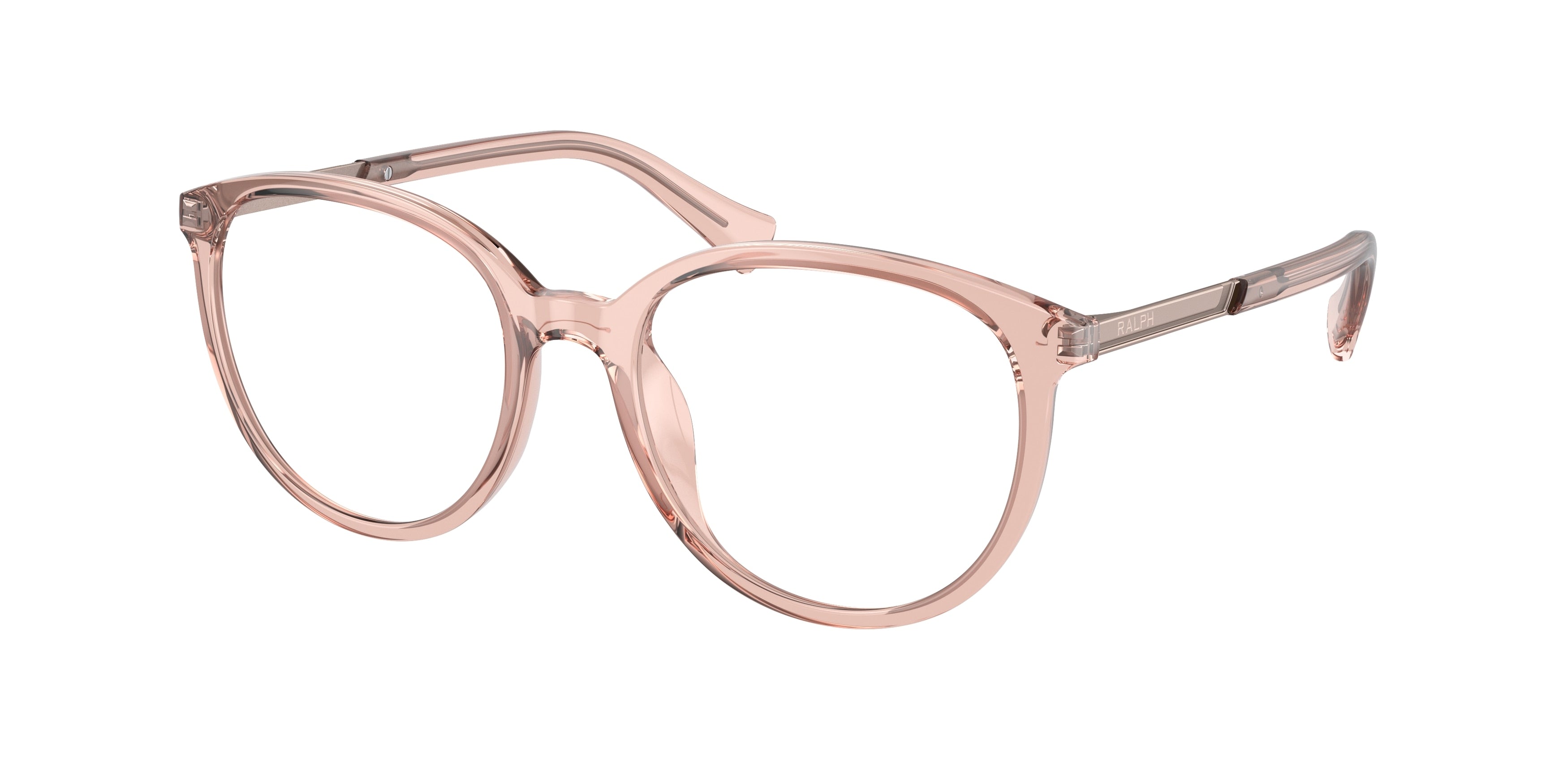 Ralph RA7149U Phantos Eyeglasses  6071-Shiny Transparent Rose 52-145-18 - Color Map Pink