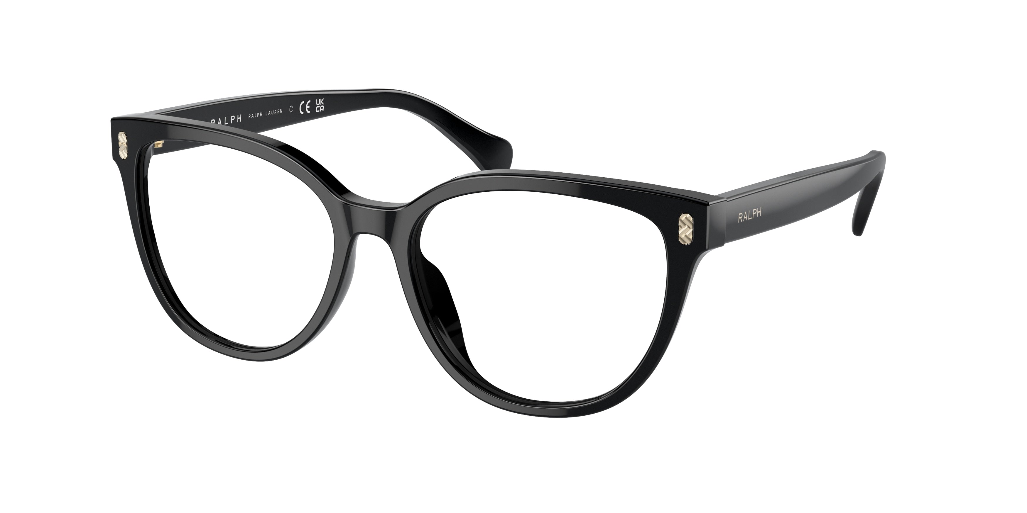 Ralph RA7153 Oval Eyeglasses  5001-Shiny Black 55-145-16 - Color Map Black