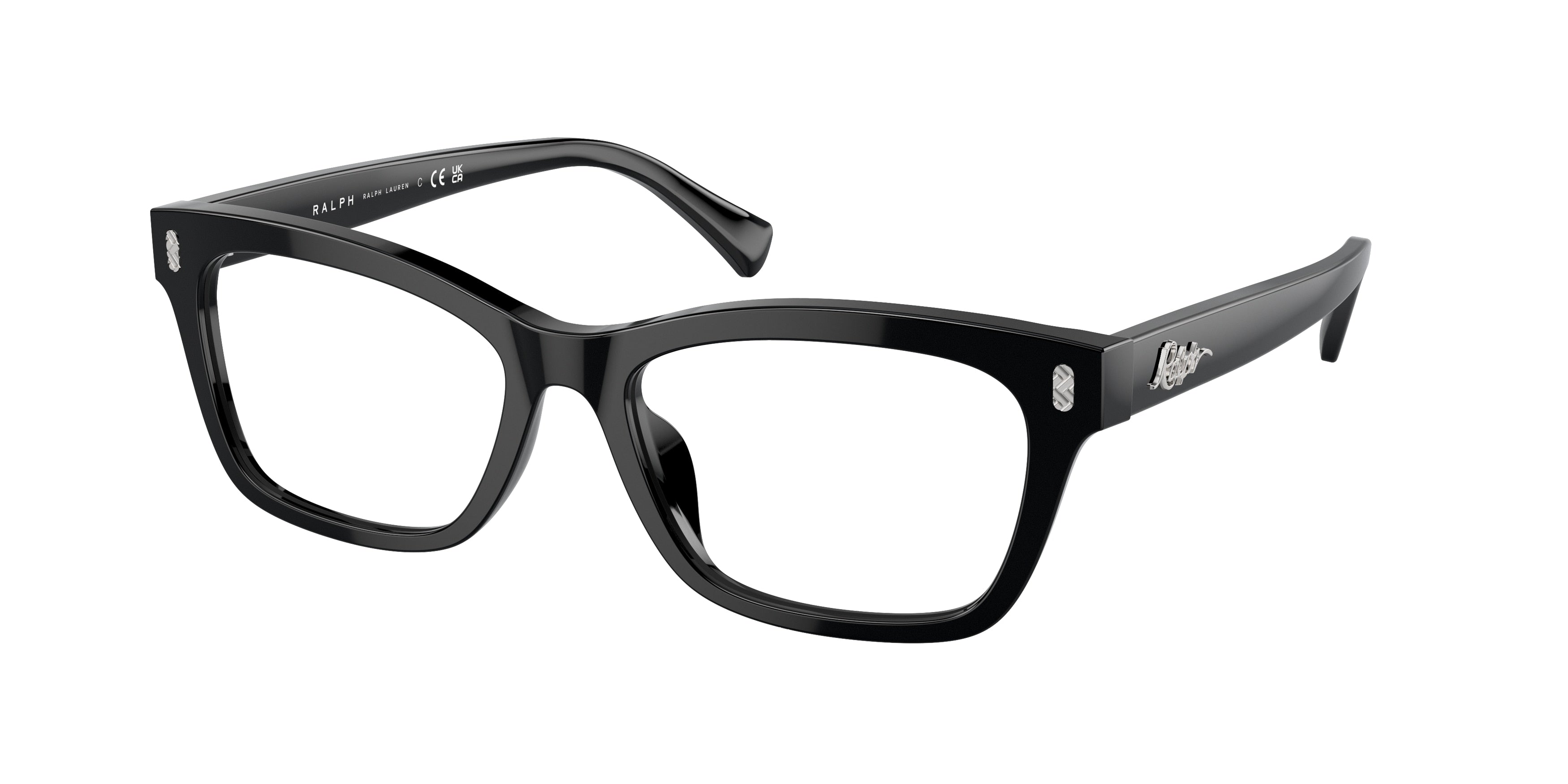 Ralph RA7154U Rectangle Eyeglasses  5001-Shiny Black 54-145-17 - Color Map Black