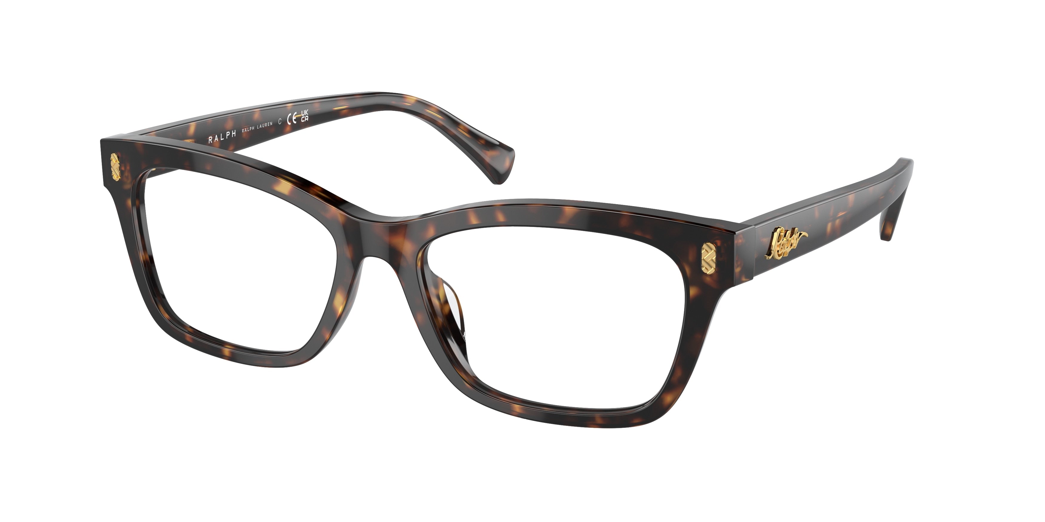 Ralph RA7154U Rectangle Eyeglasses  5003-Shiny Dark Havana 54-145-17 - Color Map Brown
