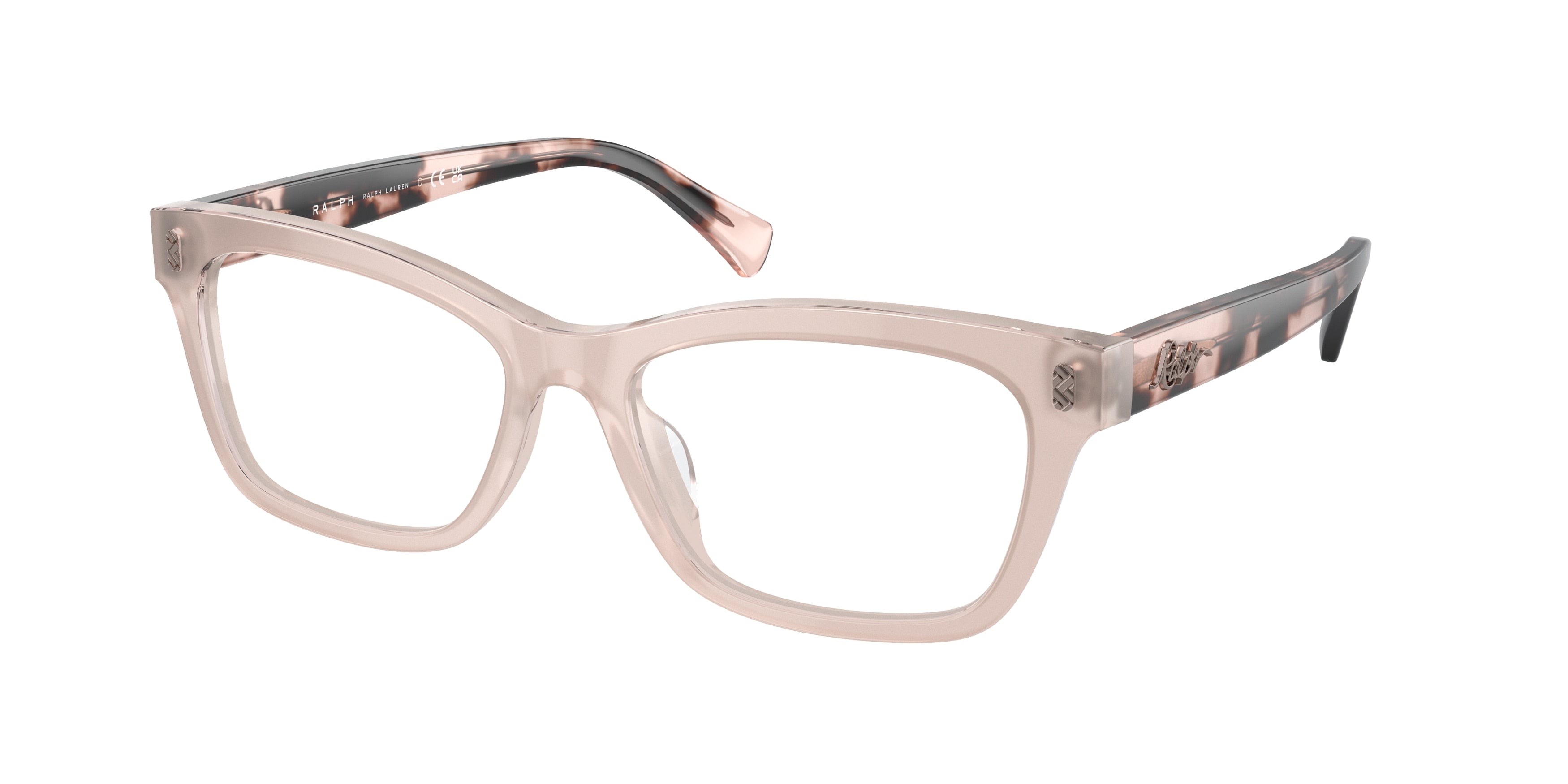 Ralph RA7154U Rectangle Eyeglasses  6119-Shiny Opal Pink 54-145-17 - Color Map Pink