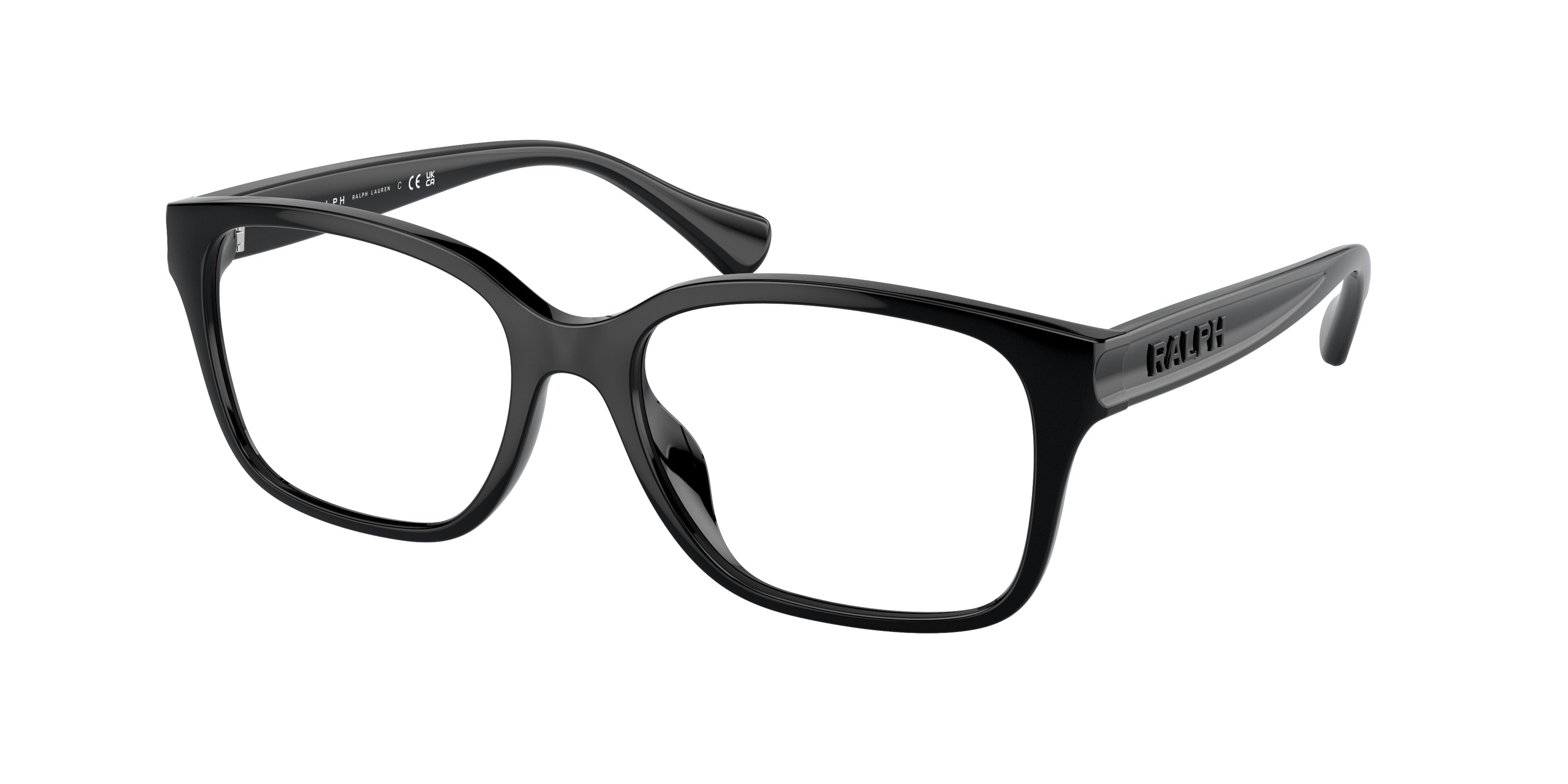 Ralph RA7155U Square Eyeglasses  5001-Shiny Black 54-140-17 - Color Map Black