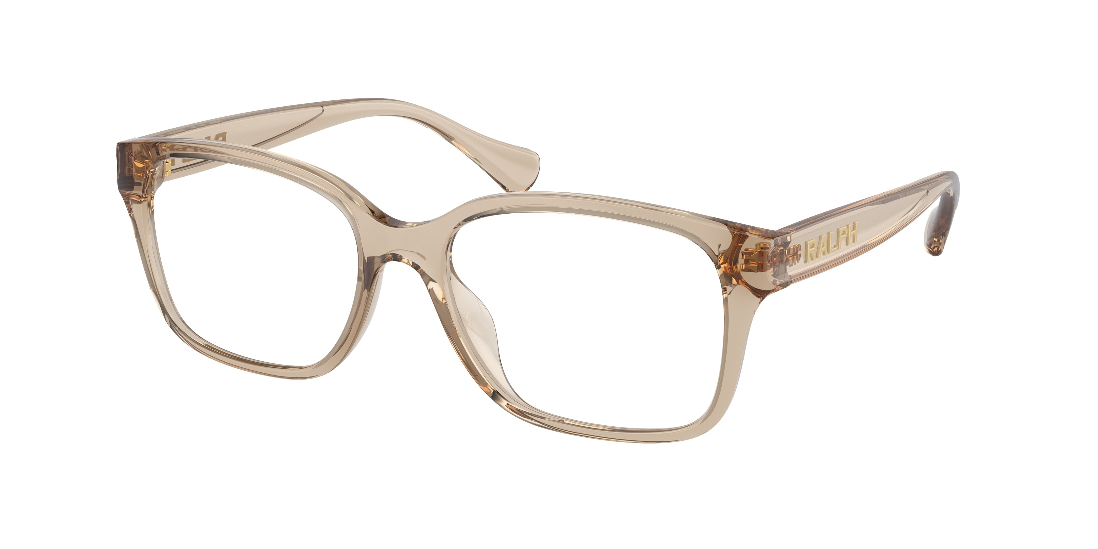 Ralph RA7155U Square Eyeglasses  5802-Shiny Transparent Beige 54-140-17 - Color Map Transparent