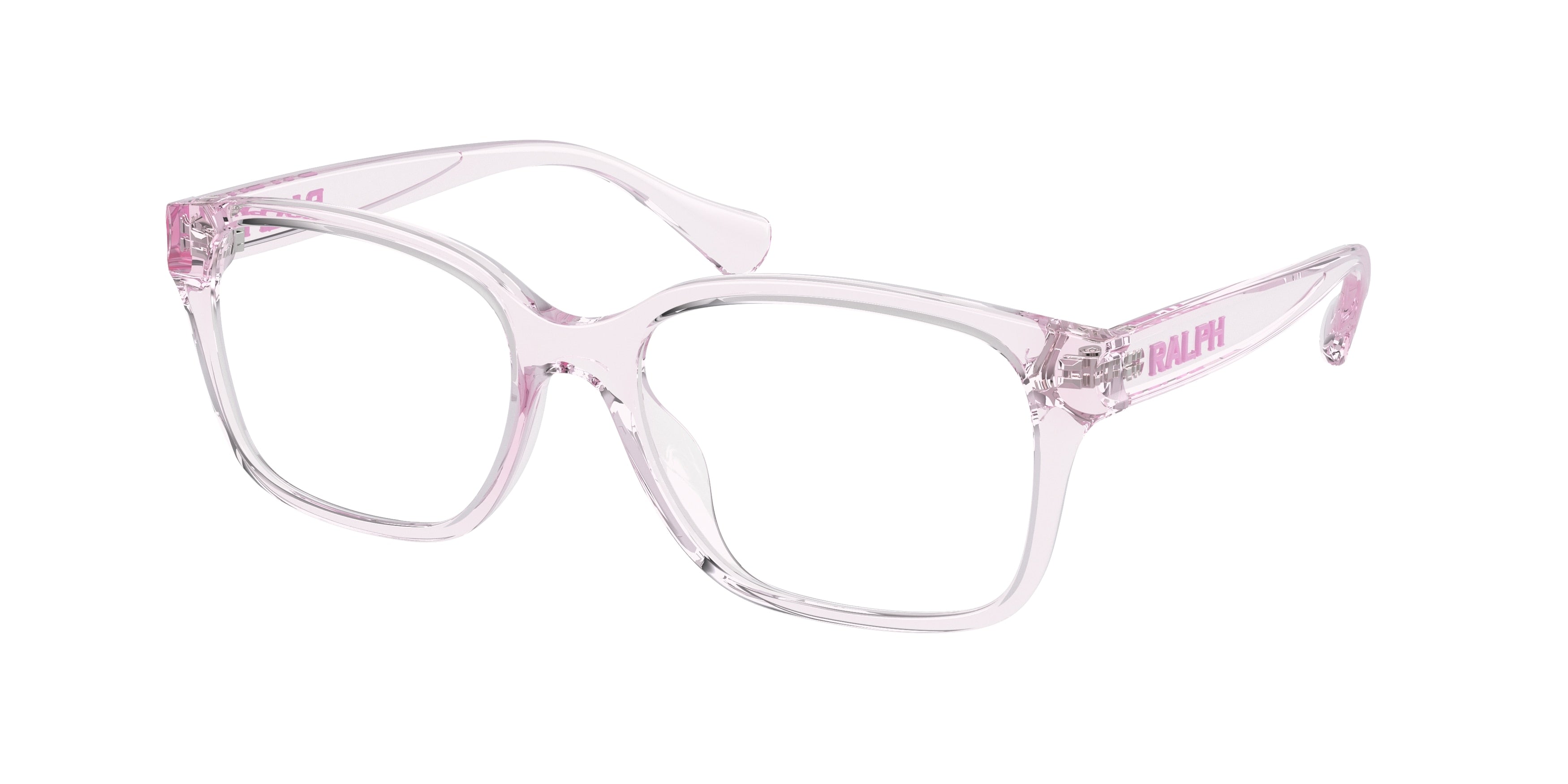 Ralph RA7155U Square Eyeglasses  6121-Shiny Transparent Lilla 54-140-17 - Color Map Pink