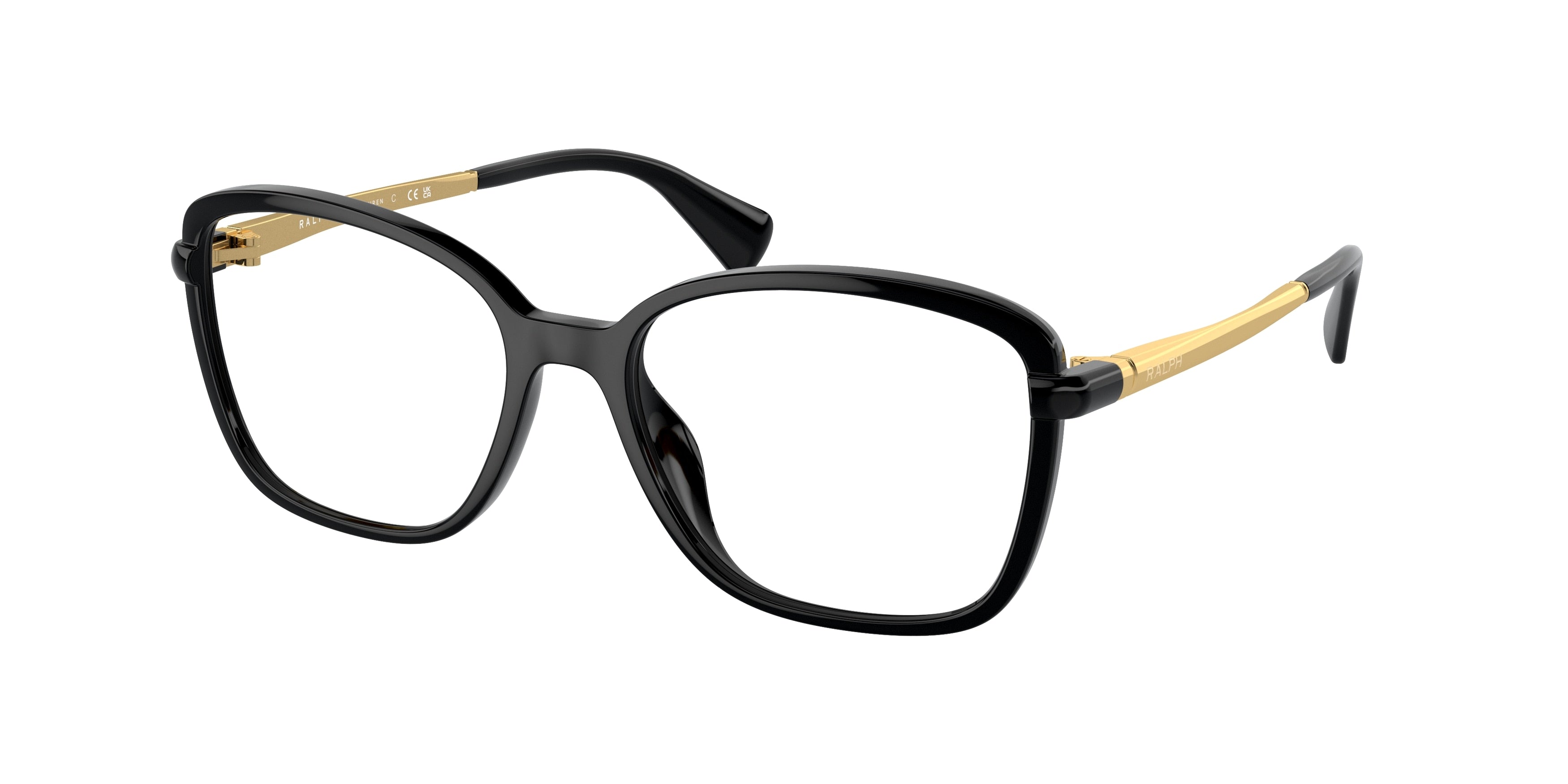 Ralph RA7156U Square Eyeglasses  5001-Shiny Black 54-140-17 - Color Map Black