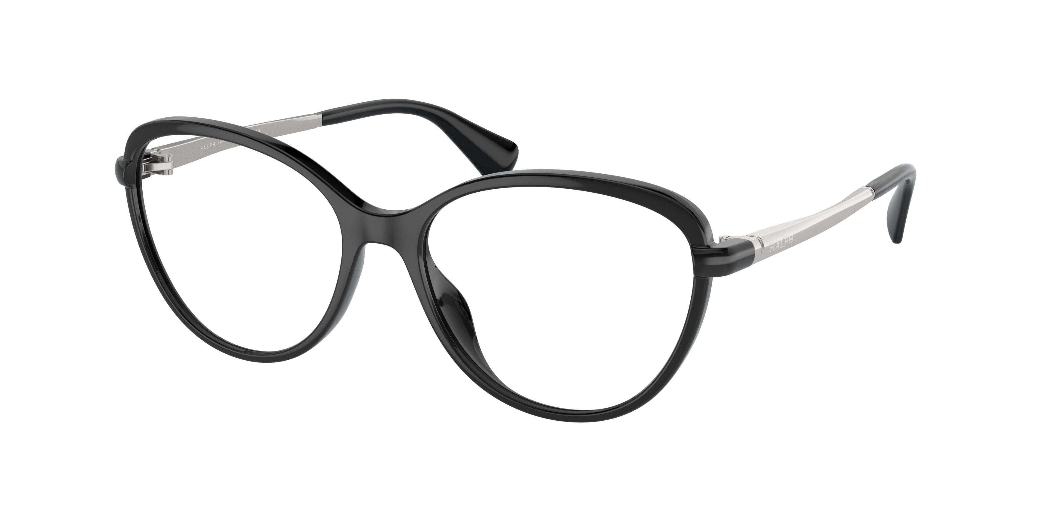 Ralph RA7157U Oval Eyeglasses  5001-Shiny Black 55-140-16 - Color Map Black