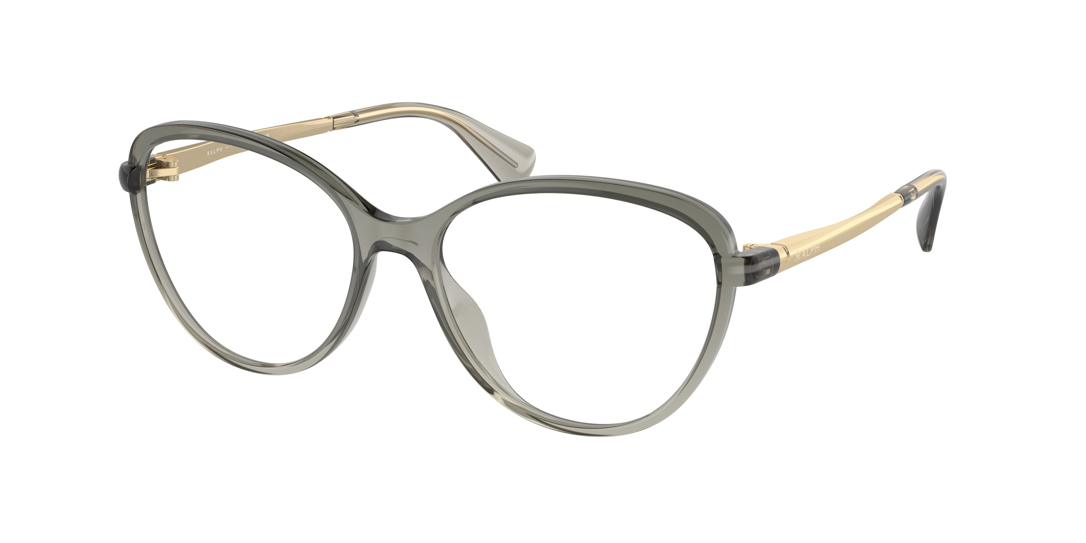 Ralph RA7157U Oval Eyeglasses  6127-Shiny Trasparent Grey 55-140-16 - Color Map Grey