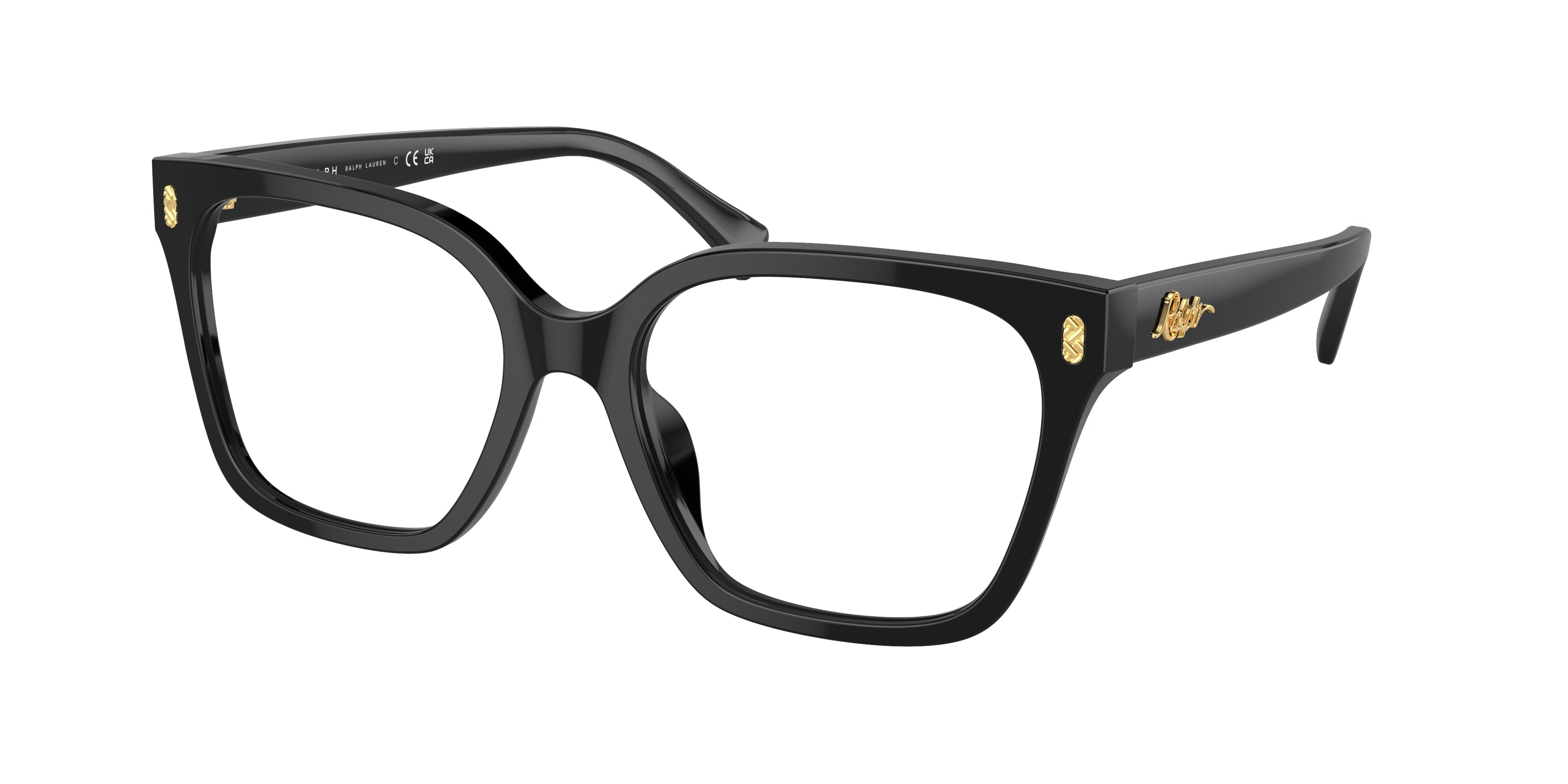 Ralph RA7158U Square Eyeglasses  5001-Shiny Black 55-145-18 - Color Map Black