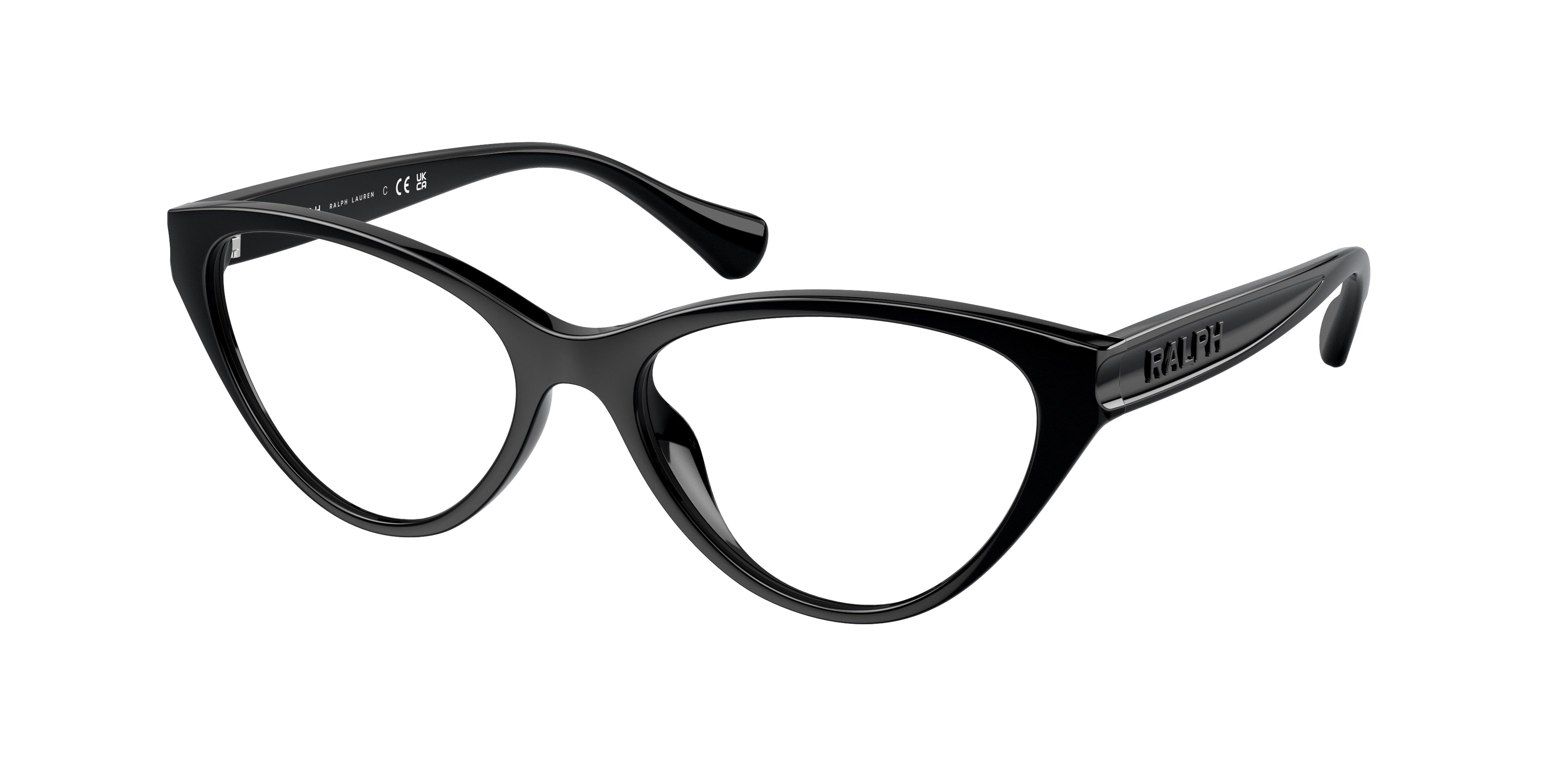 Ralph RA7159U Cat Eye Eyeglasses  5001-Shiny Black 54-140-17 - Color Map Black
