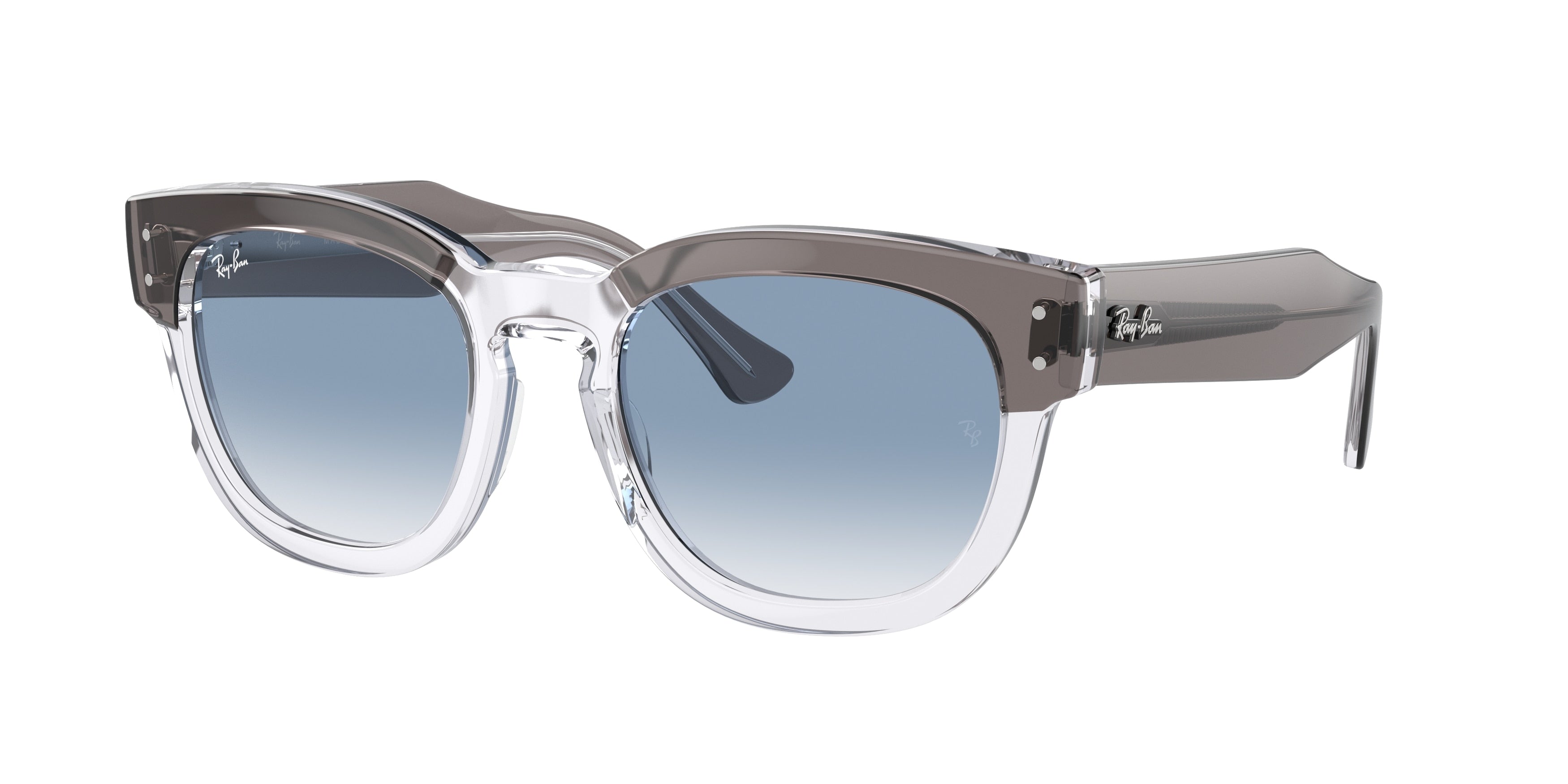 Ray-Ban MEGA HAWKEYE RB0298SF Square Sunglasses  13553F-Grey On Transparent 53-145-21 - Color Map Grey