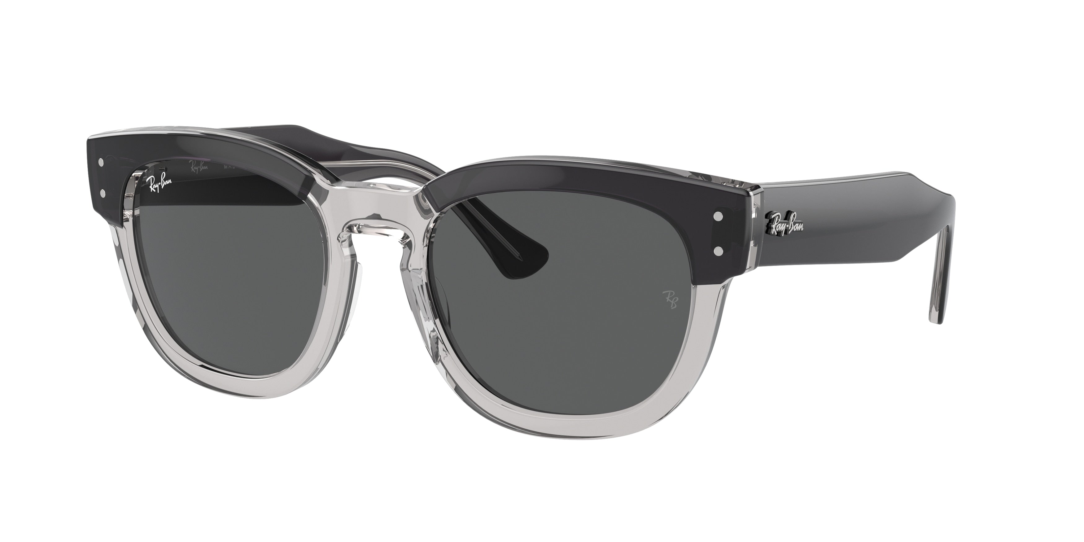 Ray-Ban MEGA HAWKEYE RB0298SF Square Sunglasses  1396B1-Dark Grey On Transparent Grey 53-145-21 - Color Map Dark Grey