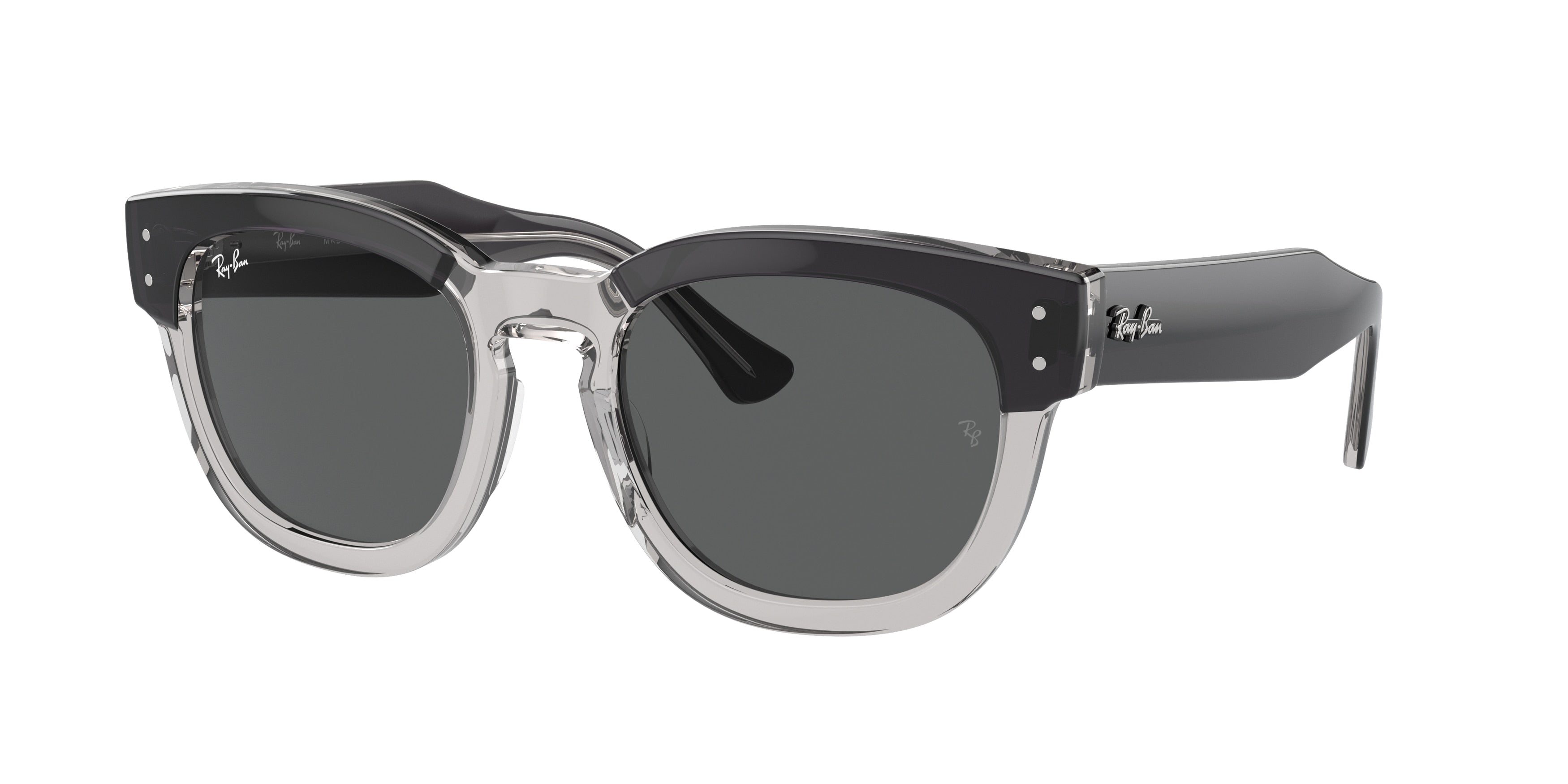 Ray-Ban MEGA HAWKEYE RB0298S Square Sunglasses  1396B1-Dark Grey On Transparent Grey 53-145-21 - Color Map Dark Grey