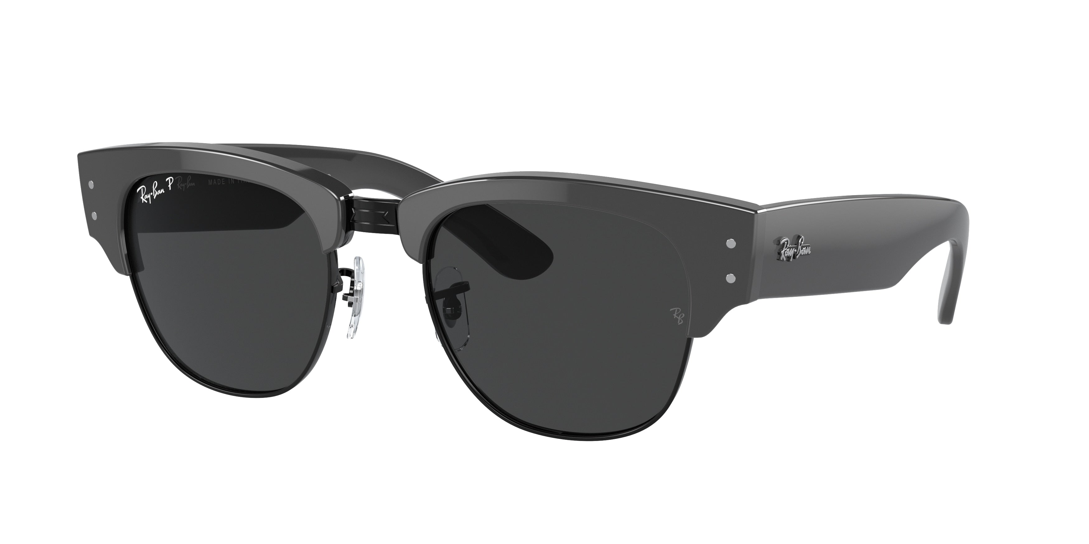 Ray-Ban MEGA CLUBMASTER RB0316S Square Sunglasses  136748-Grey On Black 52-145-21 - Color Map Grey
