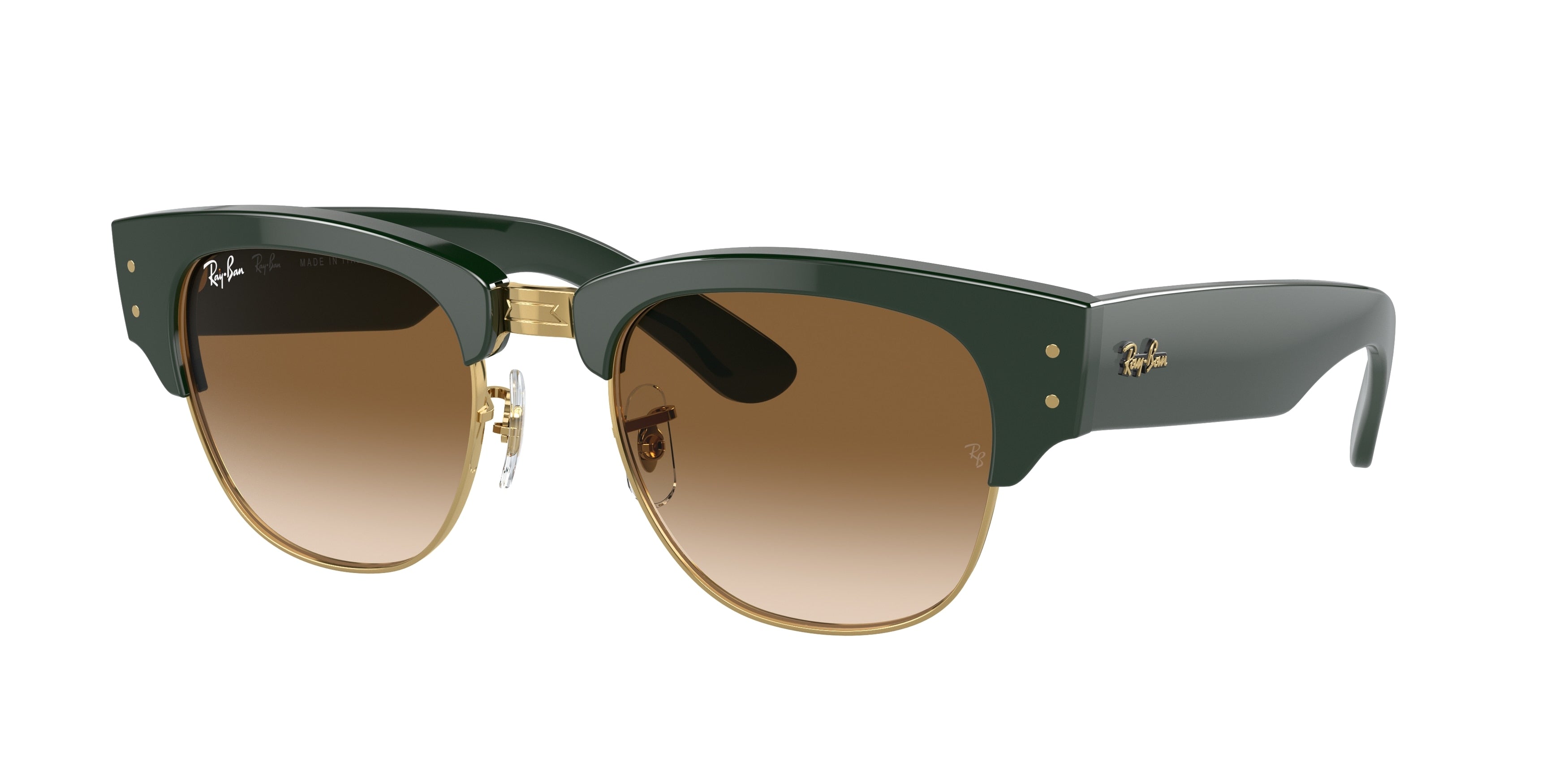 Ray-Ban MEGA CLUBMASTER RB0316S Square Sunglasses  136851-Green On Gold 52-145-21 - Color Map Green