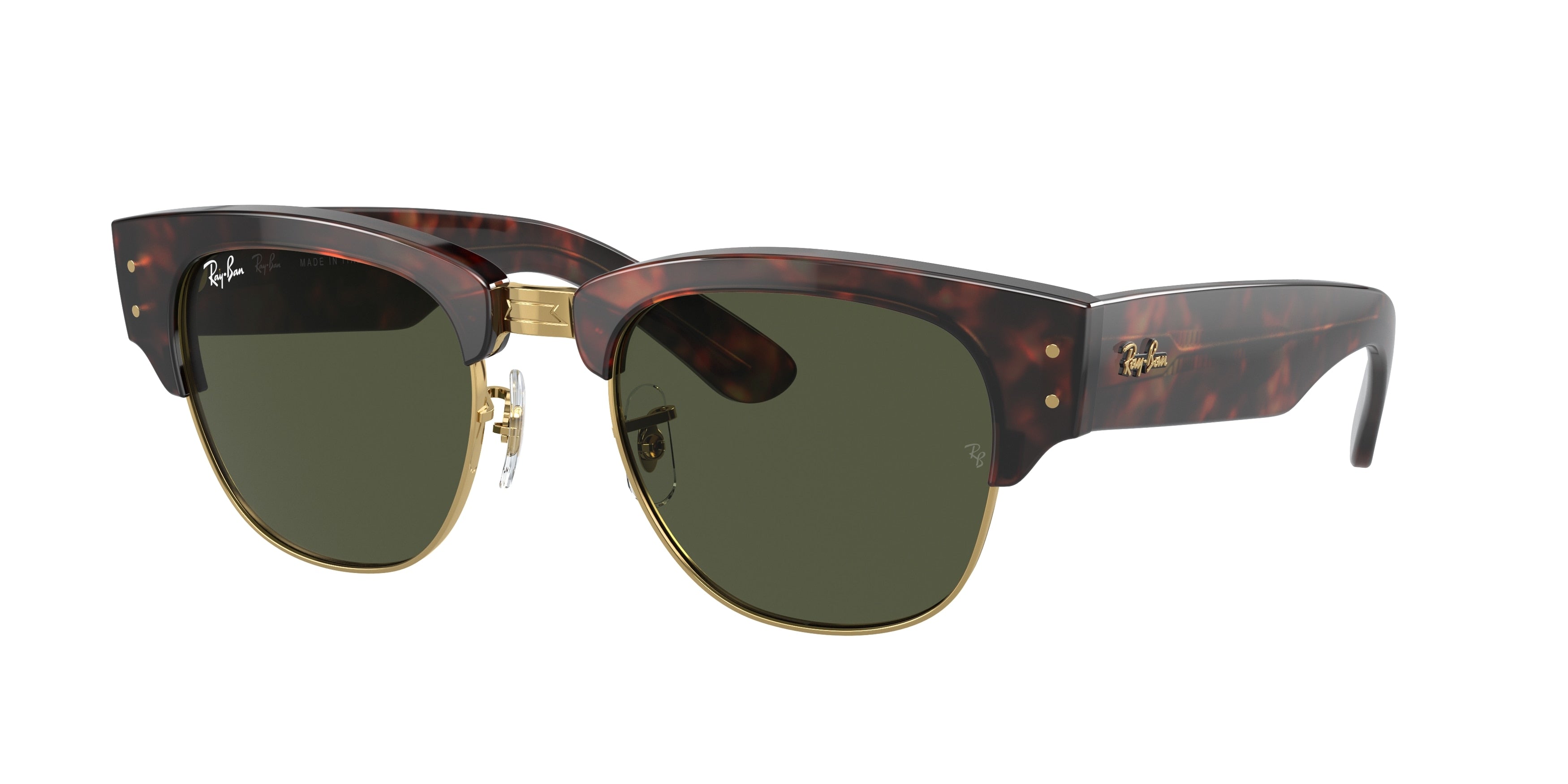 Ray-Ban MEGA CLUBMASTER RB0316S Square Sunglasses  990/31-Tortoise On Gold 52-145-21 - Color Map Tortoise