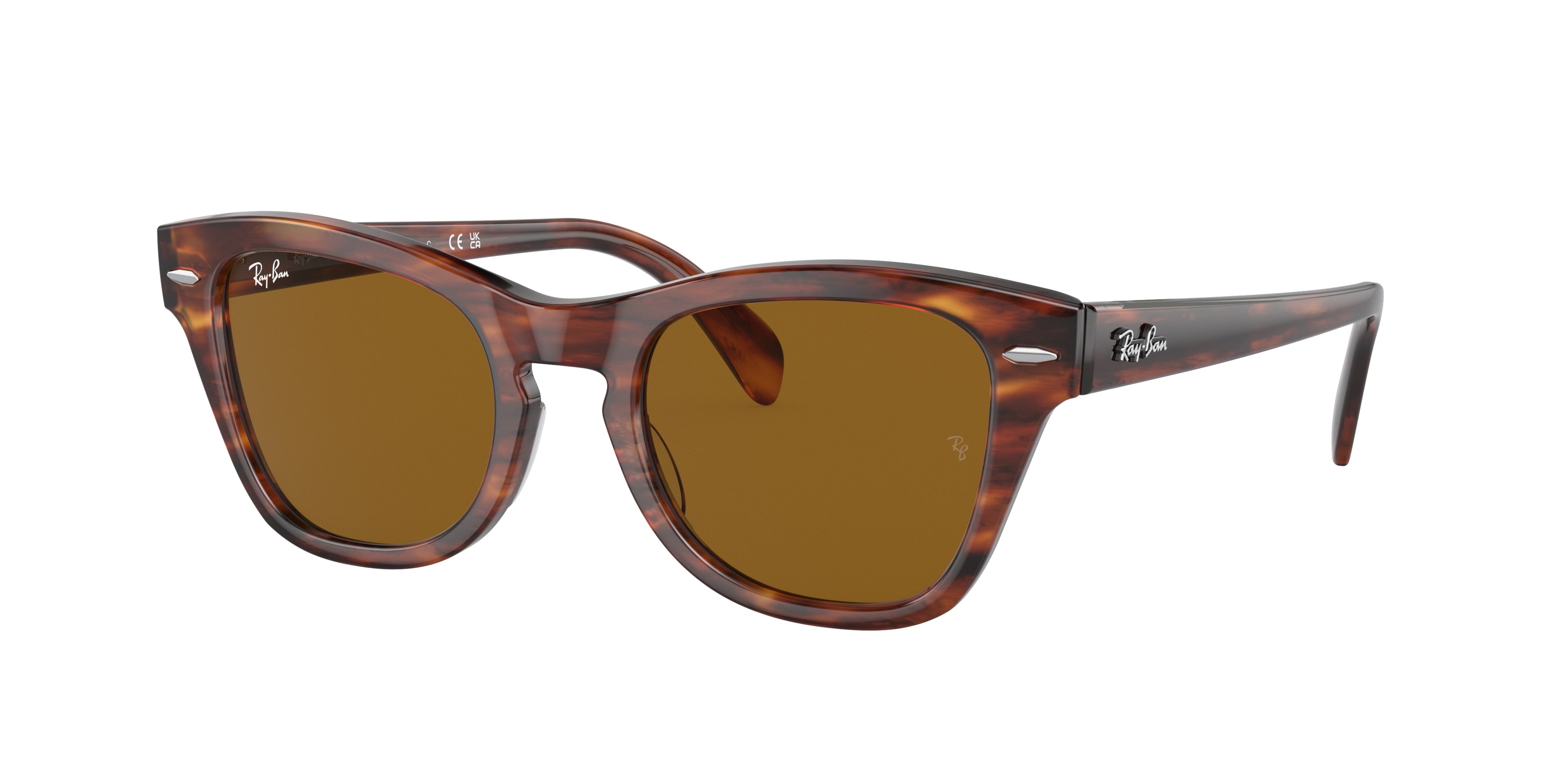 Ray-Ban RB0707SF Square Sunglasses  954/33-Striped Havana 53-145-21 - Color Map Brown
