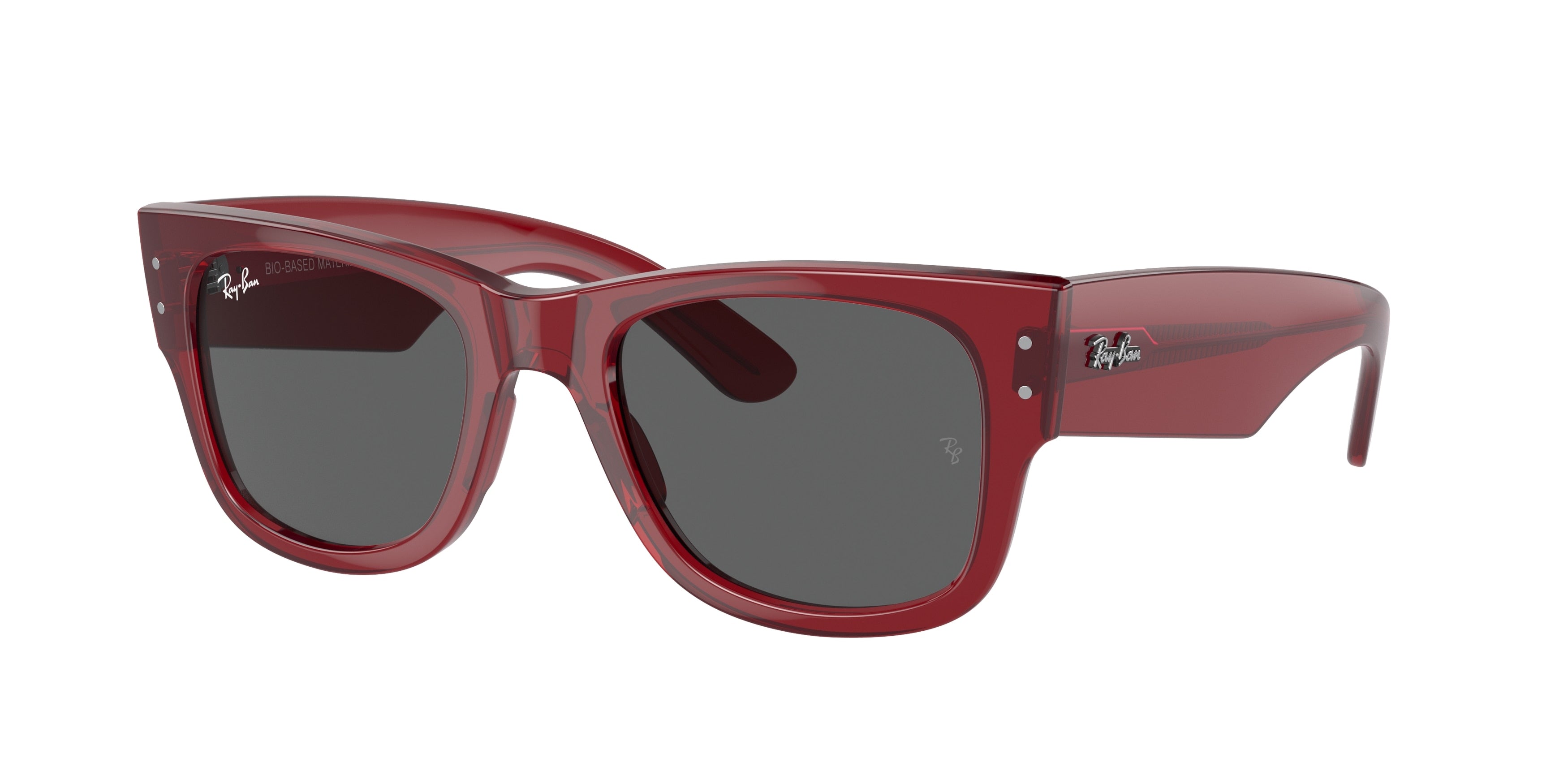 Ray-Ban MEGA WAYFARER RB0840SF Square Sunglasses  6679B1-Transparent Red 52-145-21 - Color Map Red
