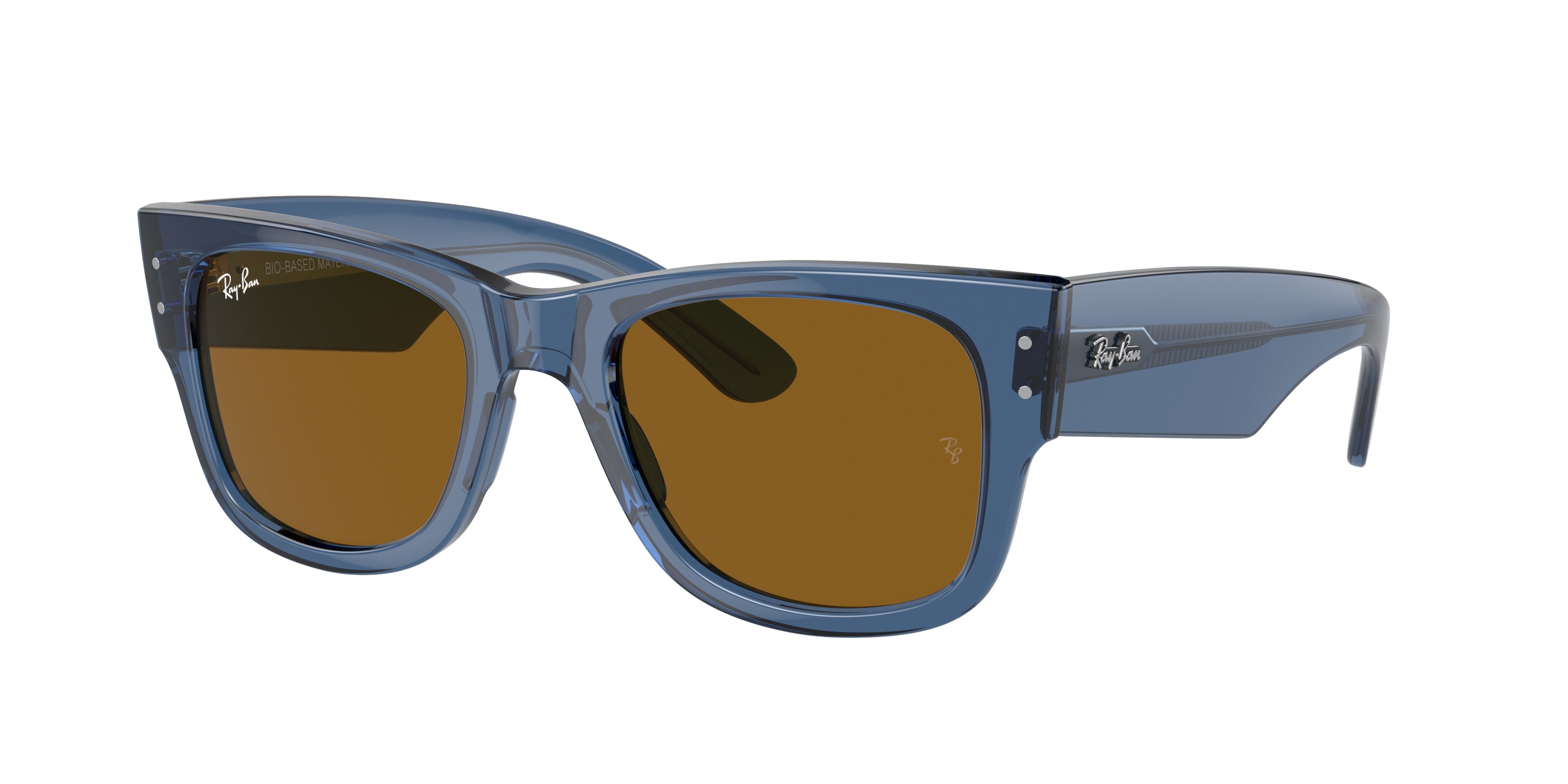 Ray-Ban MEGA WAYFARER RB0840S Square Sunglasses  668073-Transparent Blue 51-145-21 - Color Map Blue