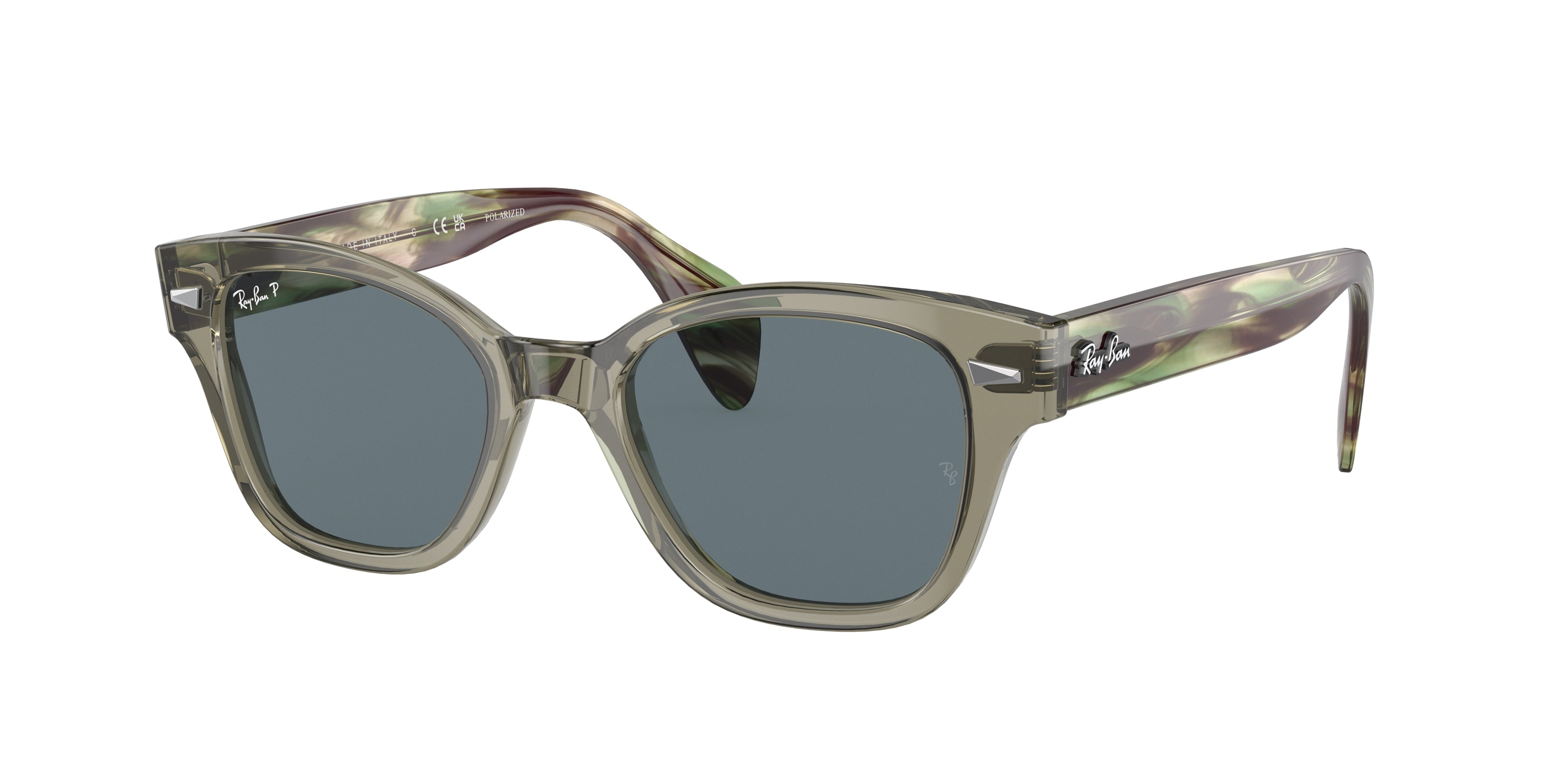 Ray-Ban RB0880SF Square Sunglasses  66353R-Transparent Green 53-145-19 - Color Map Green