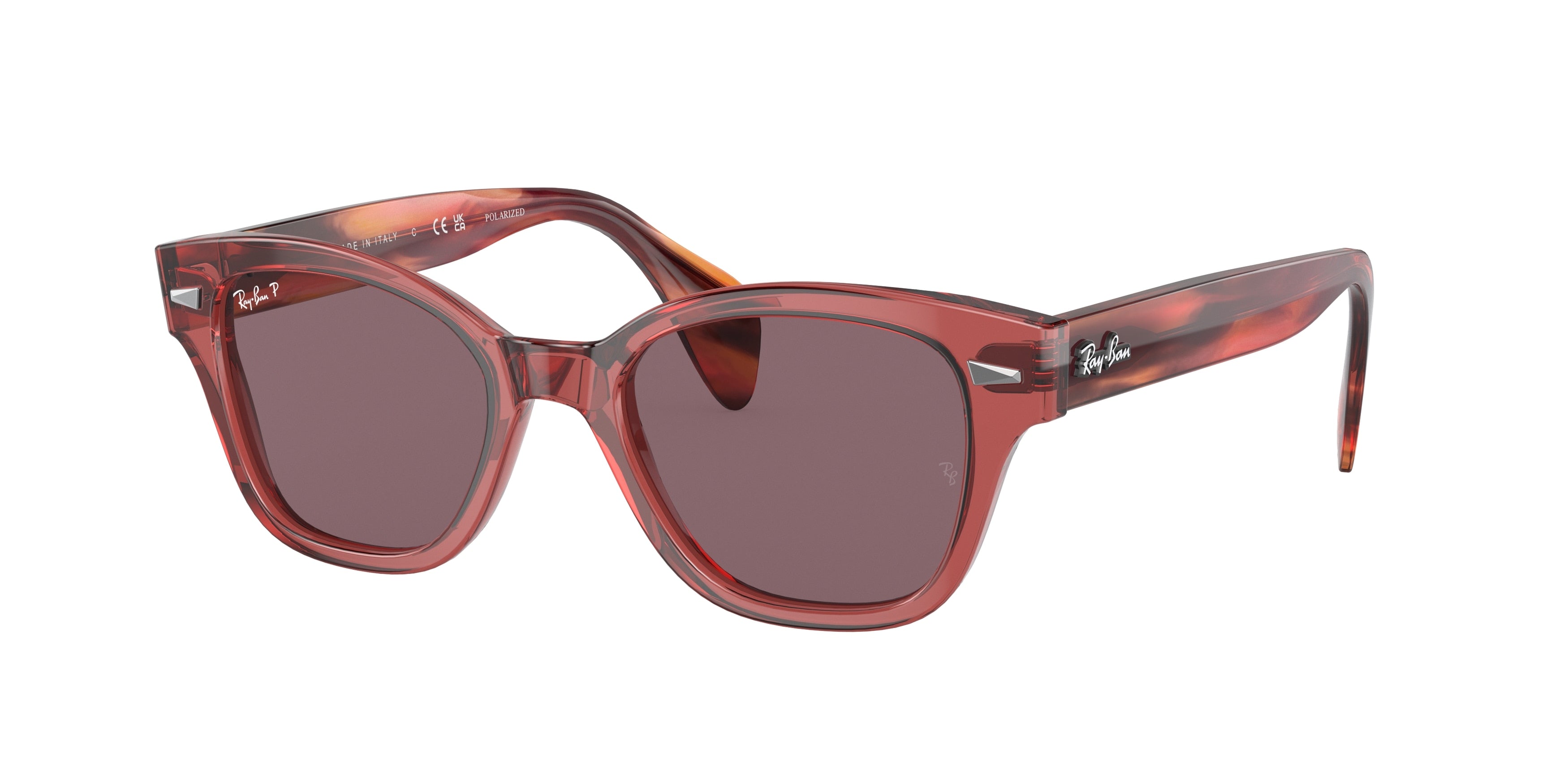 Ray-Ban RB0880SF Square Sunglasses  6639AF-Transparent Pink 53-145-19 - Color Map Pink