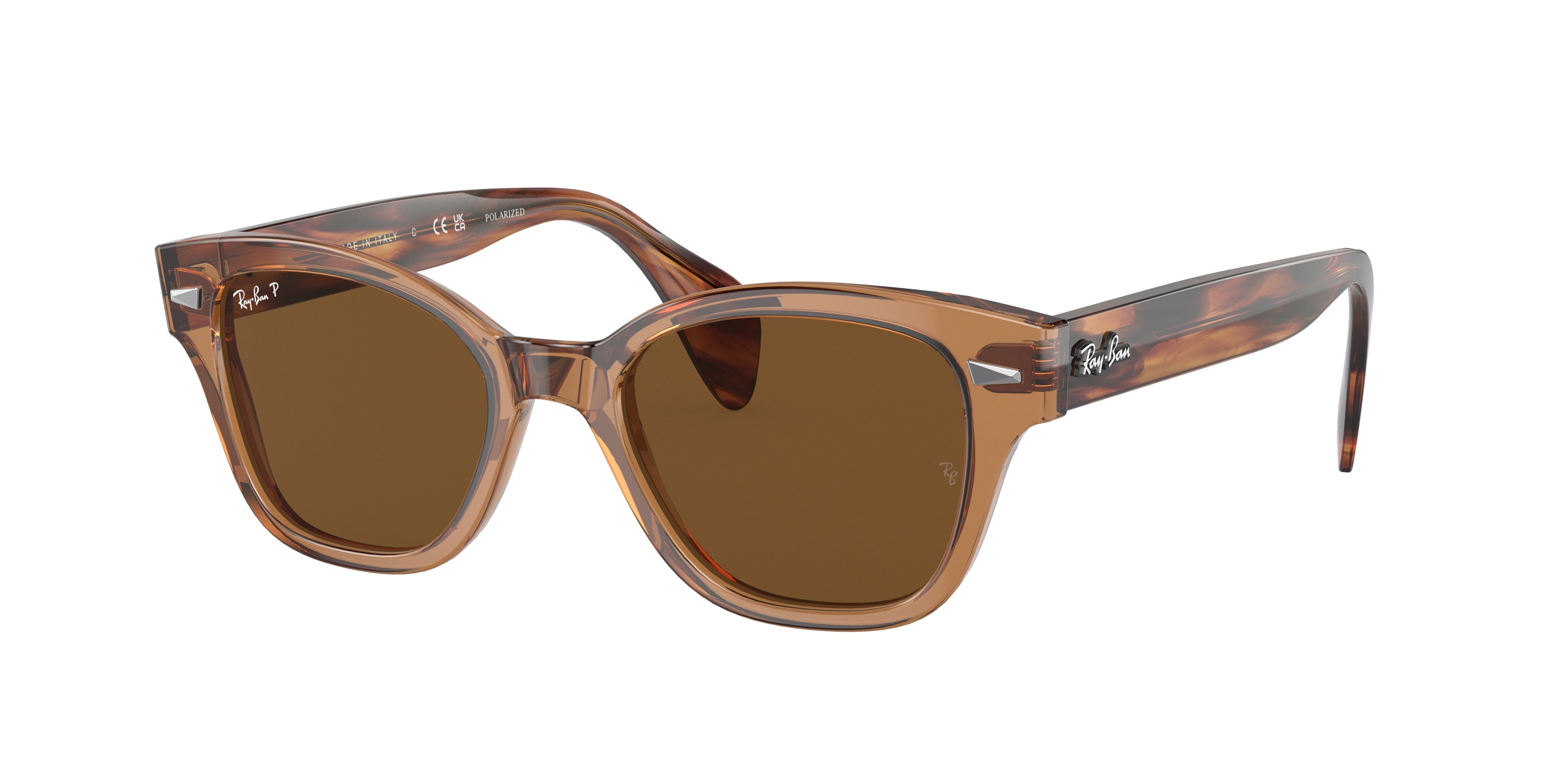 Ray-Ban RB0880SF Square Sunglasses  664057-Transparent Brown 53-145-19 - Color Map Brown
