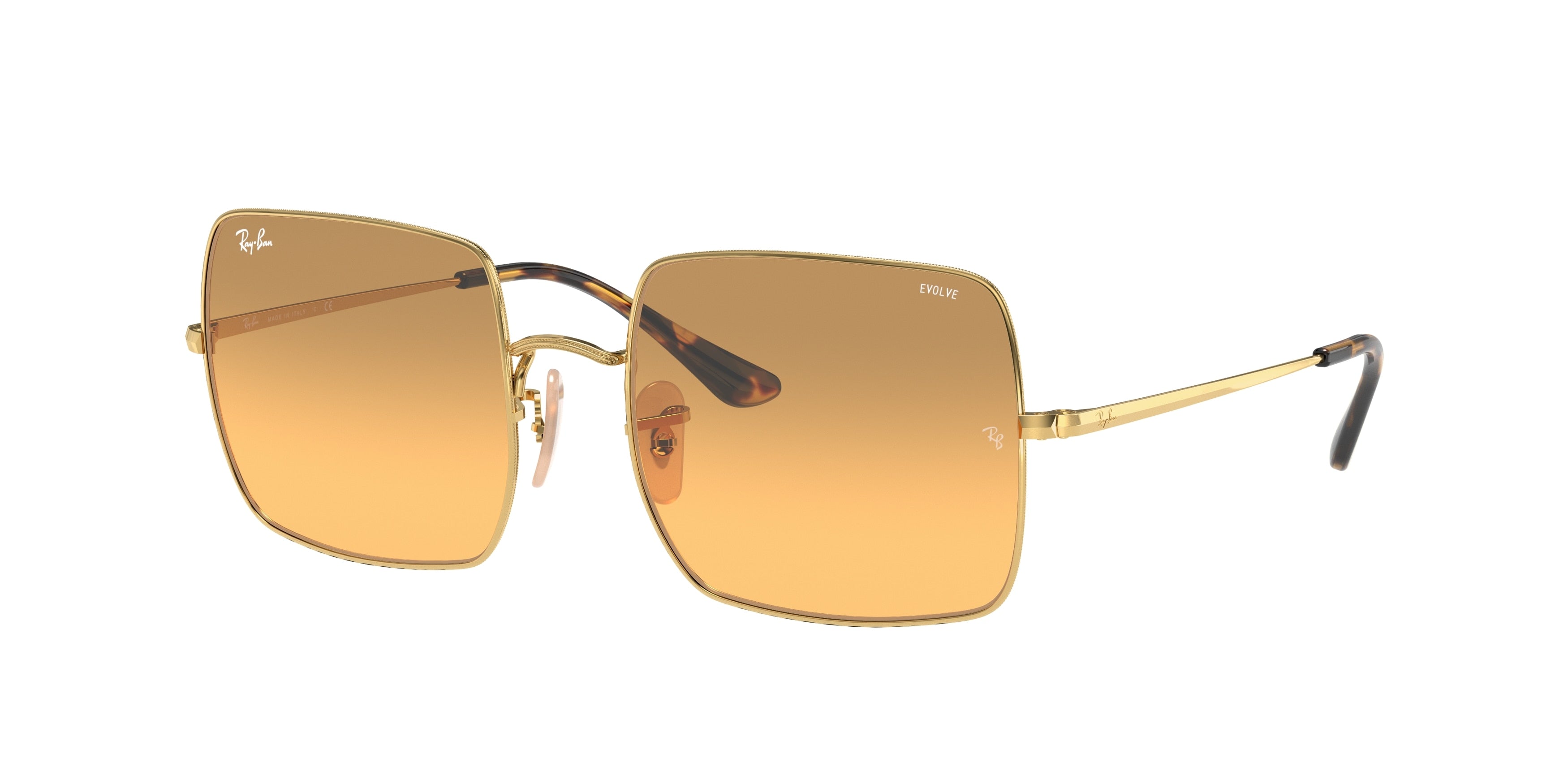Ray-Ban SQUARE RB1971 Square Sunglasses  9150AC-Gold 54-145-19 - Color Map Gold