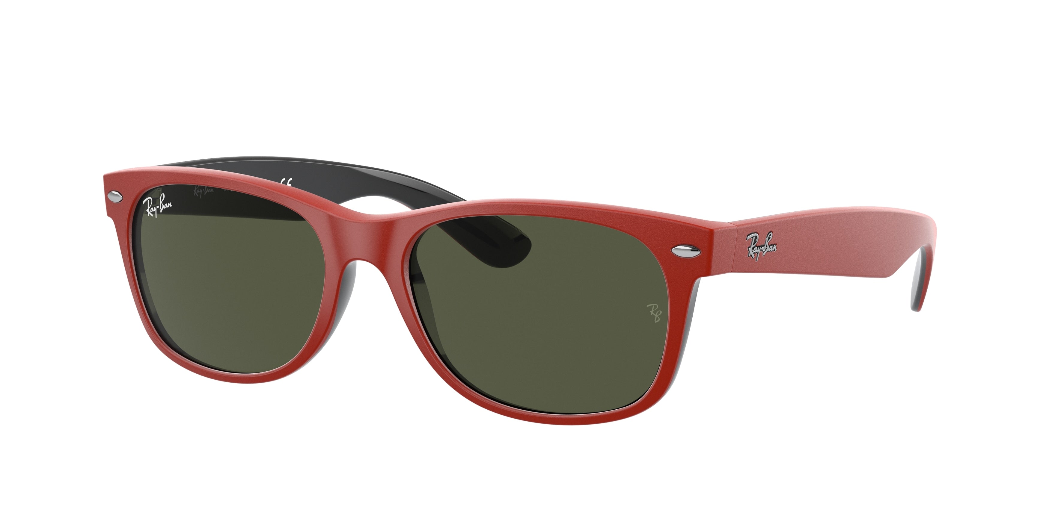 Ray-Ban NEW WAYFARER RB2132 Square Sunglasses  646631-Red 54-145-18 - Color Map Red