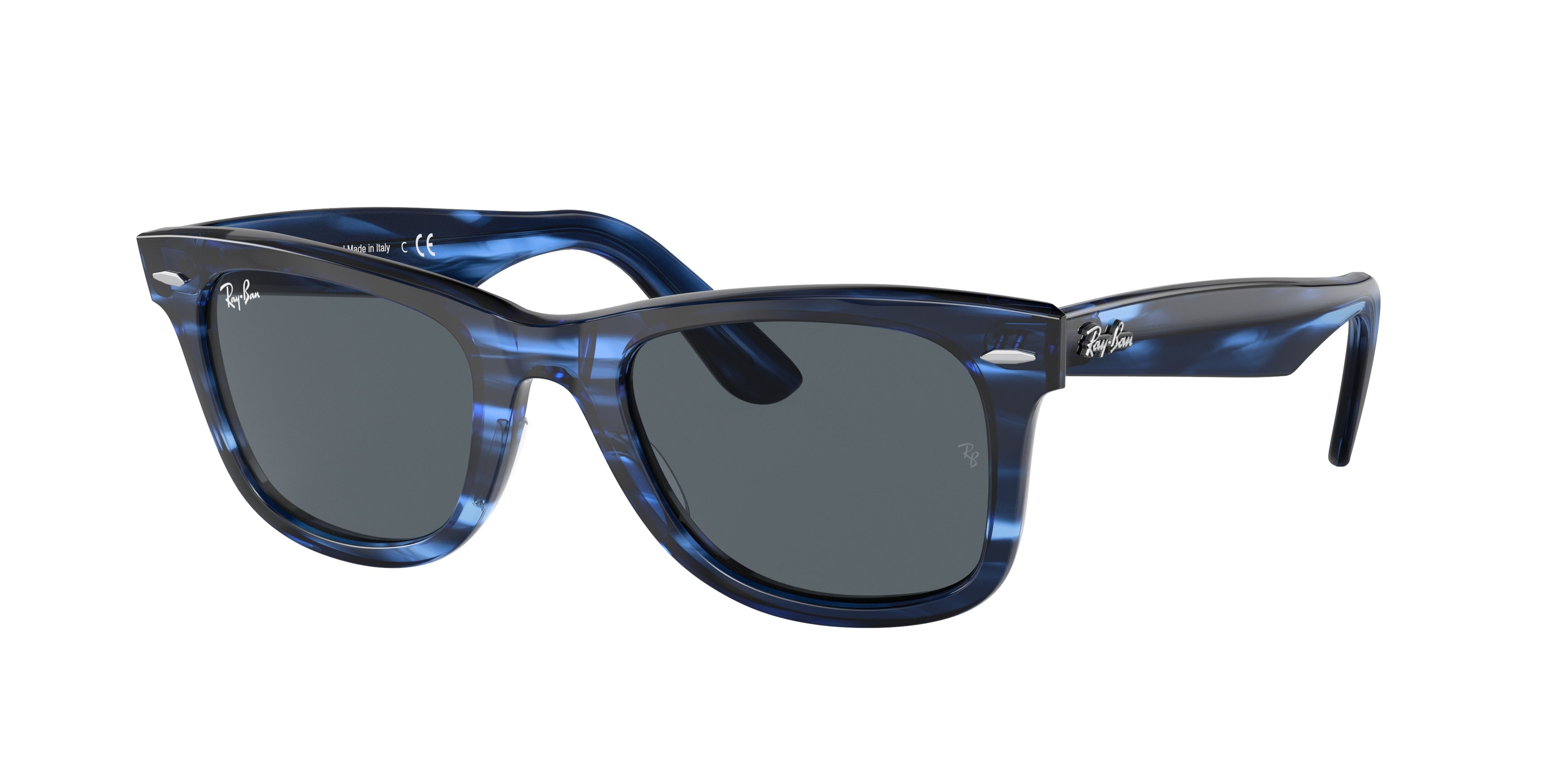 Ray-Ban WAYFARER RB2140F Square Sunglasses  1361R5-Striped Blue 52-150-22 - Color Map Blue