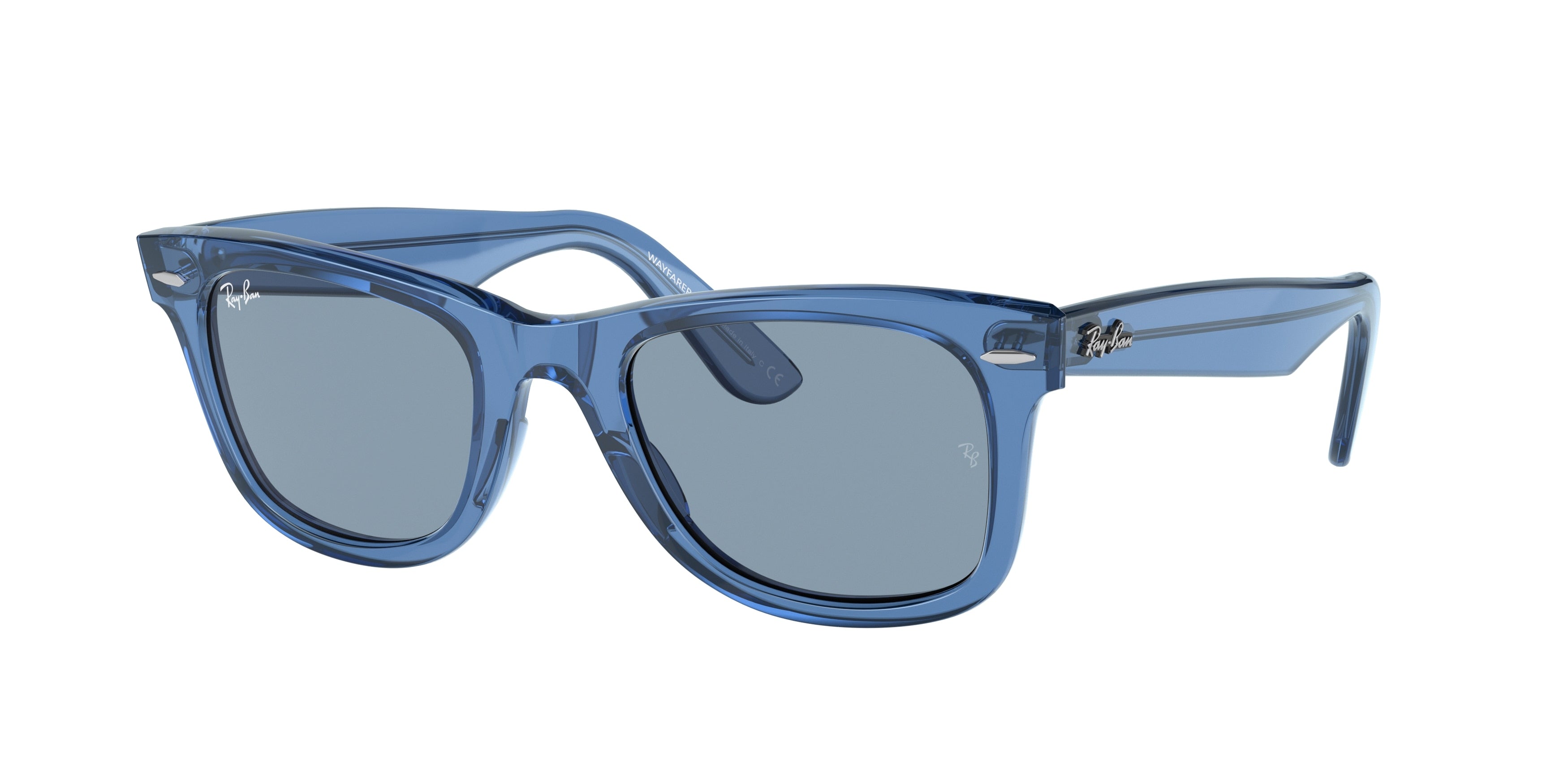 Ray-Ban WAYFARER RB2140 Square Sunglasses  658756-Transparent Blue 50-150-22 - Color Map Blue