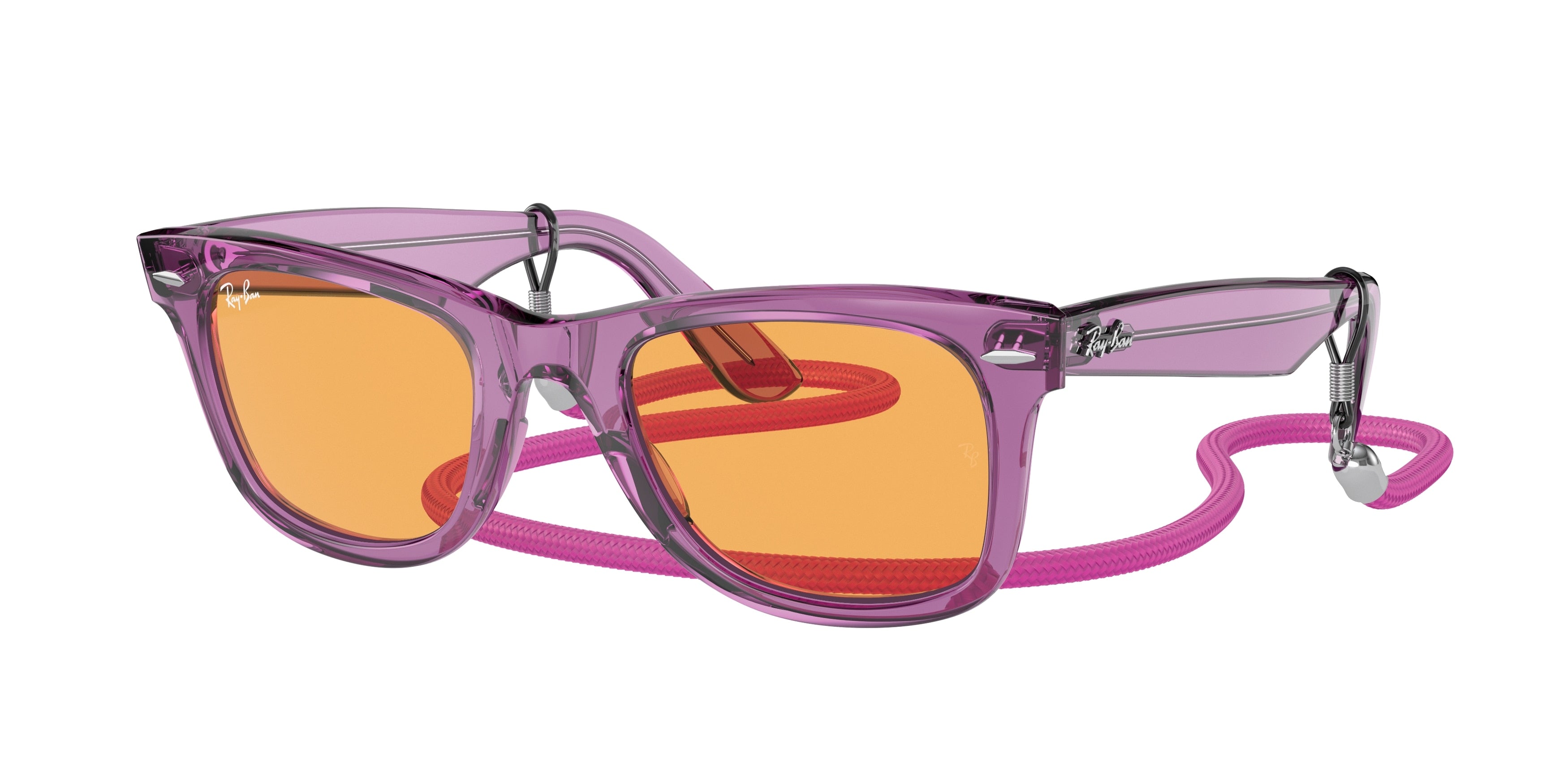 Ray-Ban WAYFARER RB2140 Square Sunglasses  661313-Transparent Violet 50-150-22 - Color Map Violet