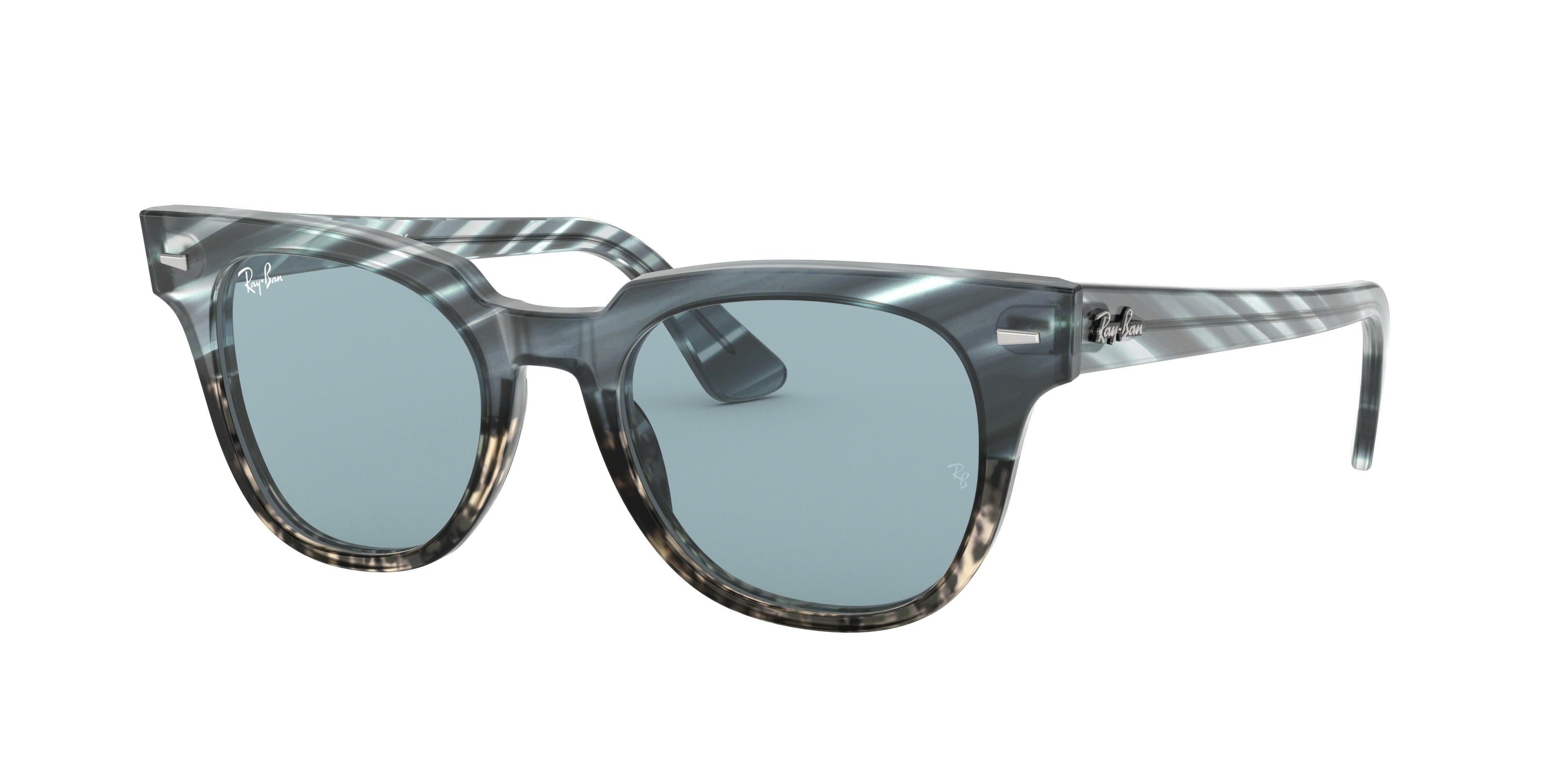 Ray-Ban METEOR RB2168 Square Sunglasses  125262-Striped Blue Grey 49-150-20 - Color Map Blue