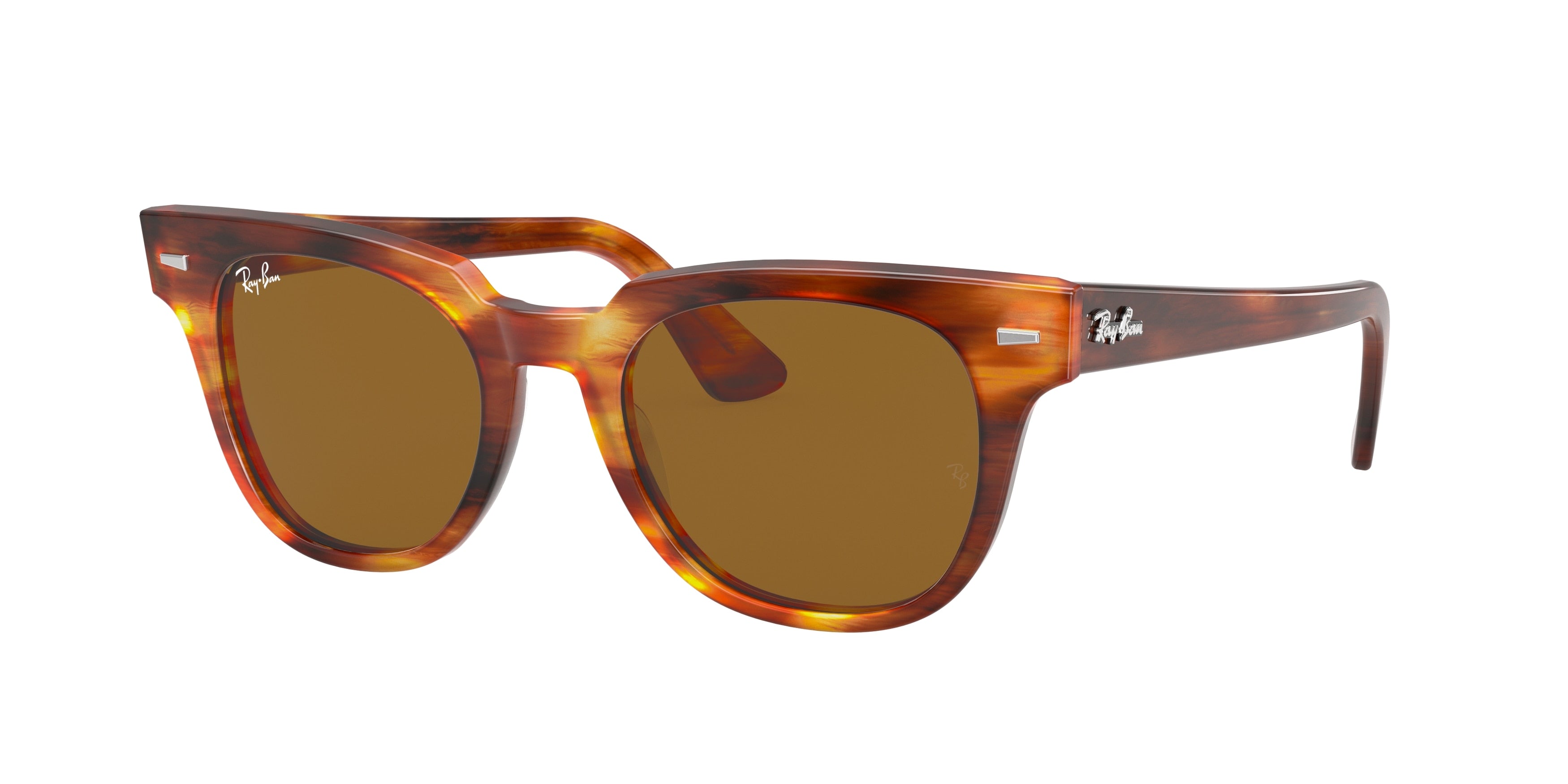 Ray-Ban METEOR RB2168 Square Sunglasses  954/33-Striped Havana 49-150-20 - Color Map Brown
