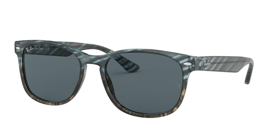 Ray-Ban RB2184F Square Sunglasses  1252R5-BLU GRADIENT GREY STRIPPED 57-18-145 - Color Map blue