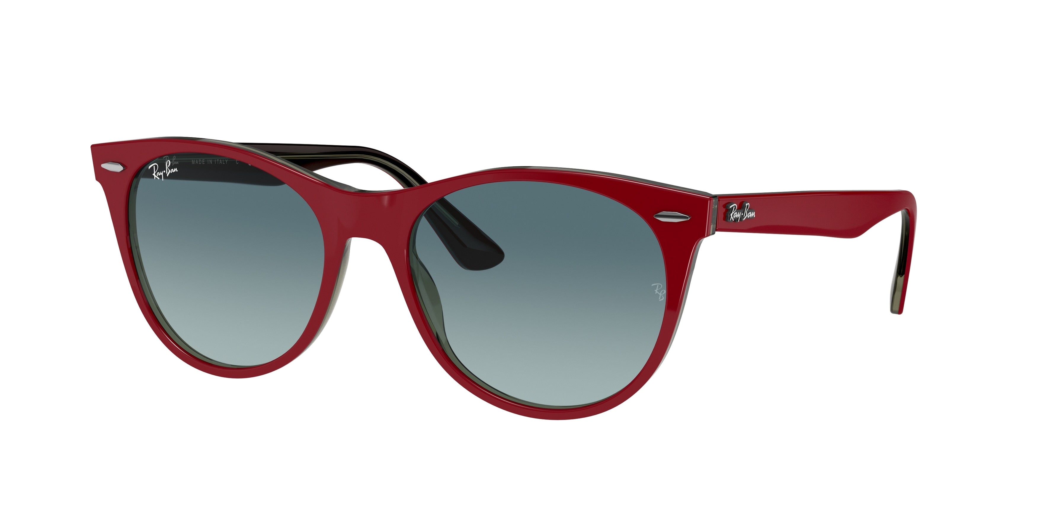 Ray-Ban WAYFARER II RB2185 Phantos Sunglasses  12963M-Red 55-145-18 - Color Map Red