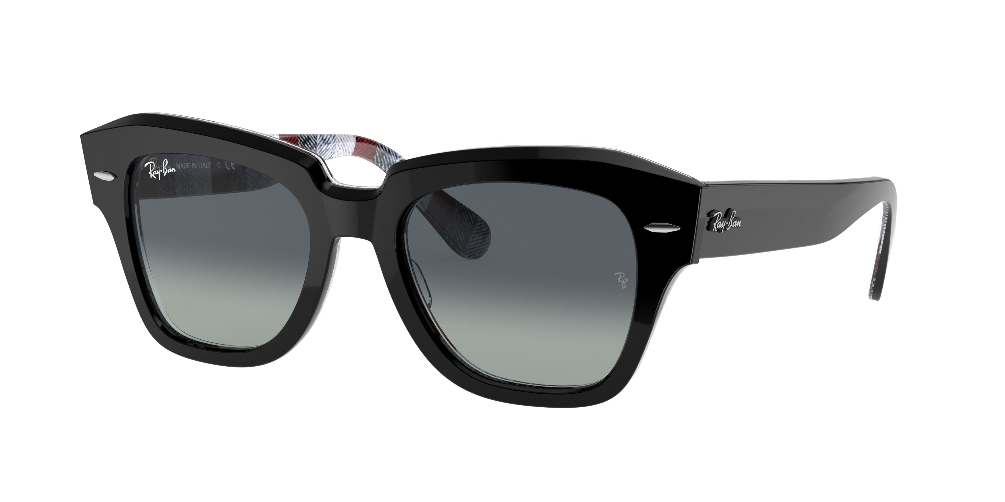 Ray-Ban STATE STREET RB2186 Square Sunglasses  13183A-Black 49-145-20 - Color Map Black