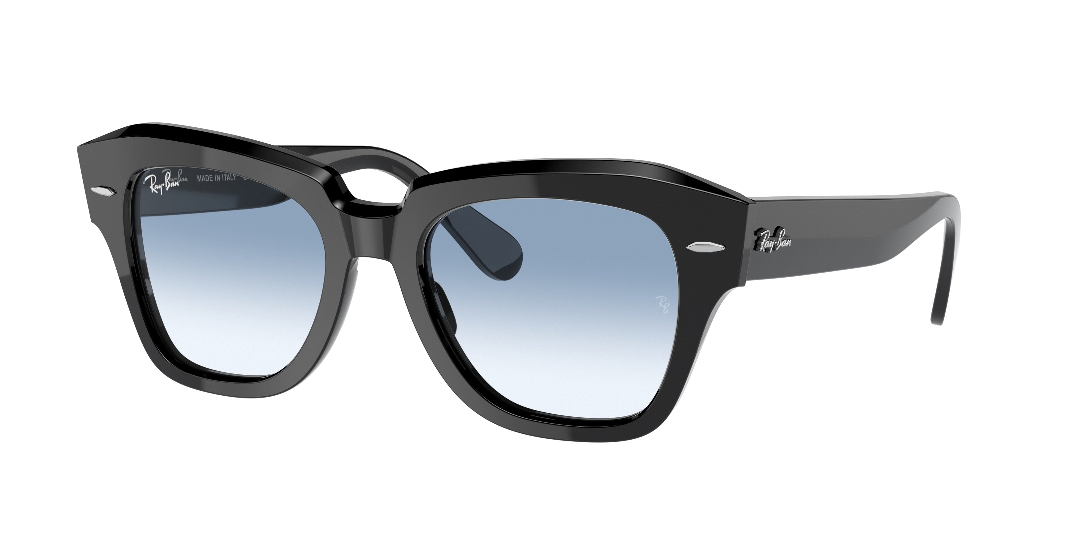 Ray-Ban STATE STREET RB2186 Square Sunglasses  901/3F-Black 49-145-20 - Color Map Black