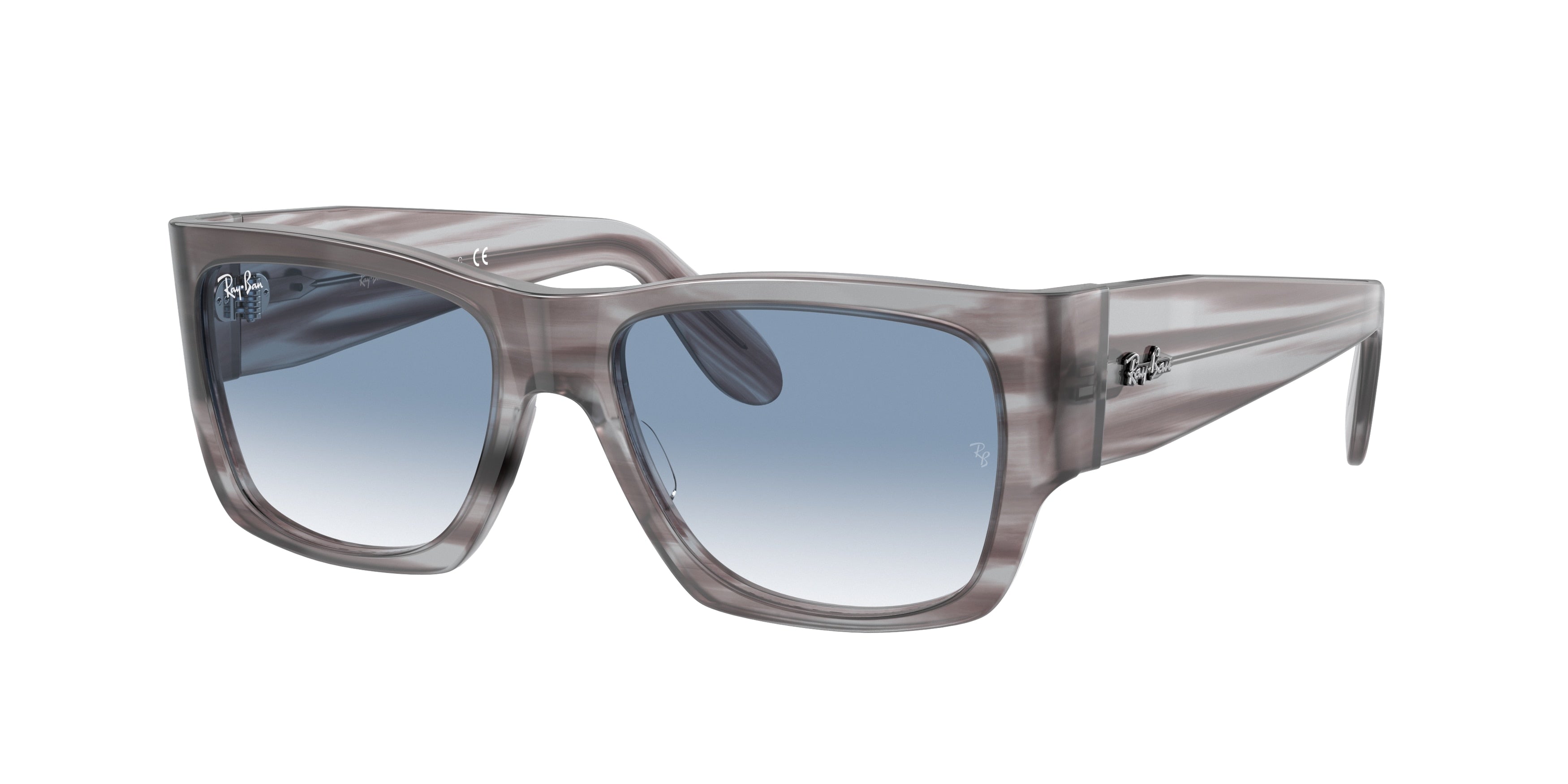 Ray-Ban WAYFARER NOMAD RB2187 Square Sunglasses  13143F-Striped Grey 54-140-17 - Color Map Grey