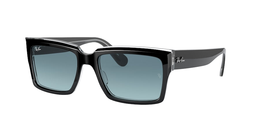 Ray-Ban INVERNESS RB2191F Pillow Sunglasses  12943M-BLACK ON TRANSPARENT 55-18-145 - Color Map black