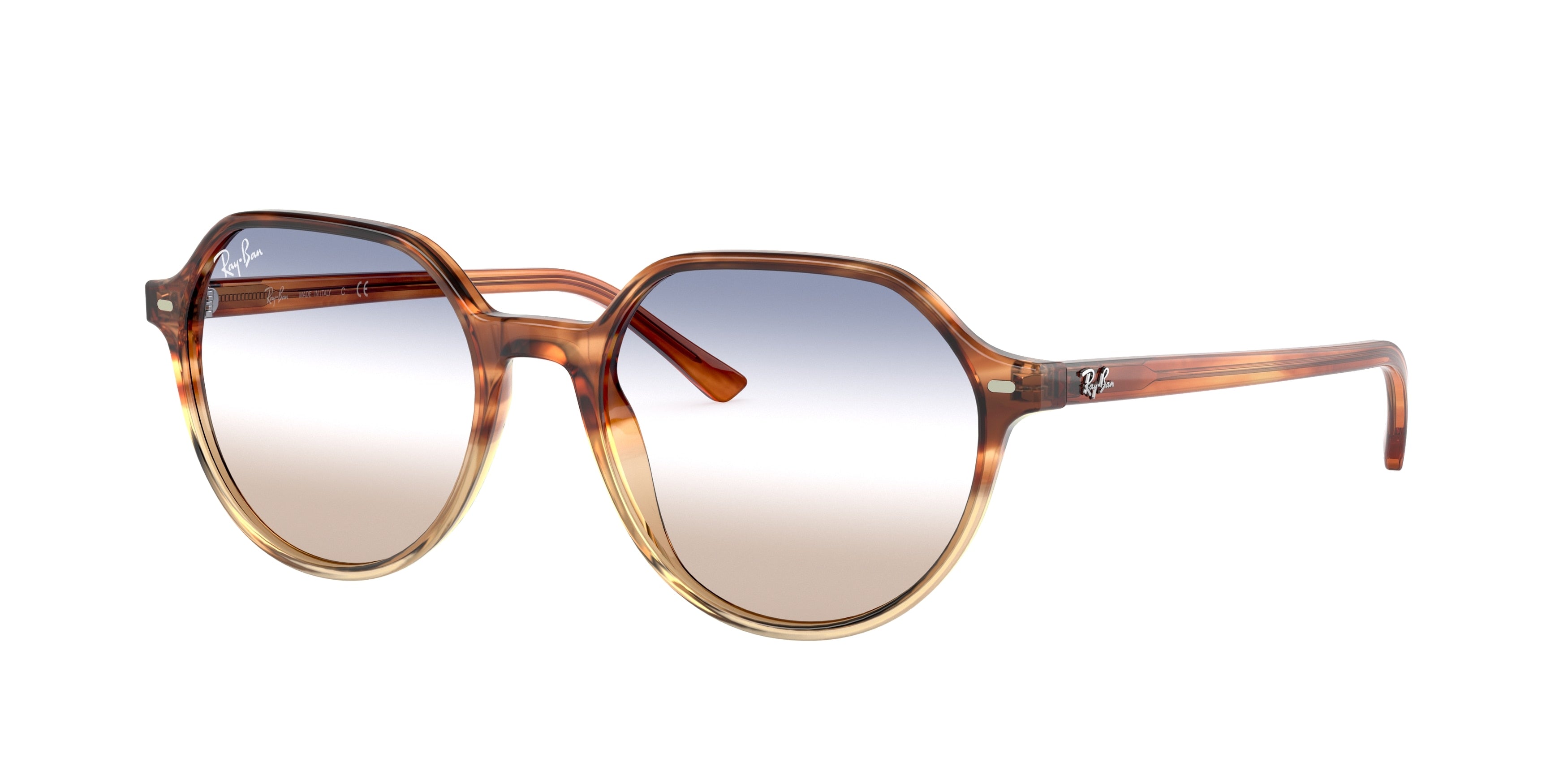 Ray-Ban THALIA RB2195 Square Sunglasses  1328GD-Brown Havana 51-145-18 - Color Map Brown